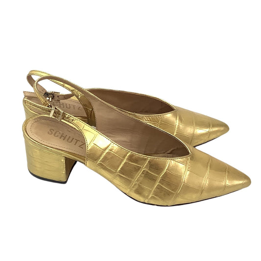 Gold Pointed Toe Heels 7 / Gold / Y2K - Now