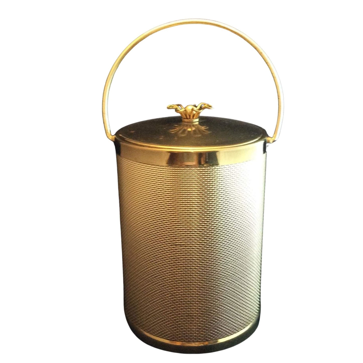 Gold Tone Ice Bucket Gold / Man Made / Vintage 1950s