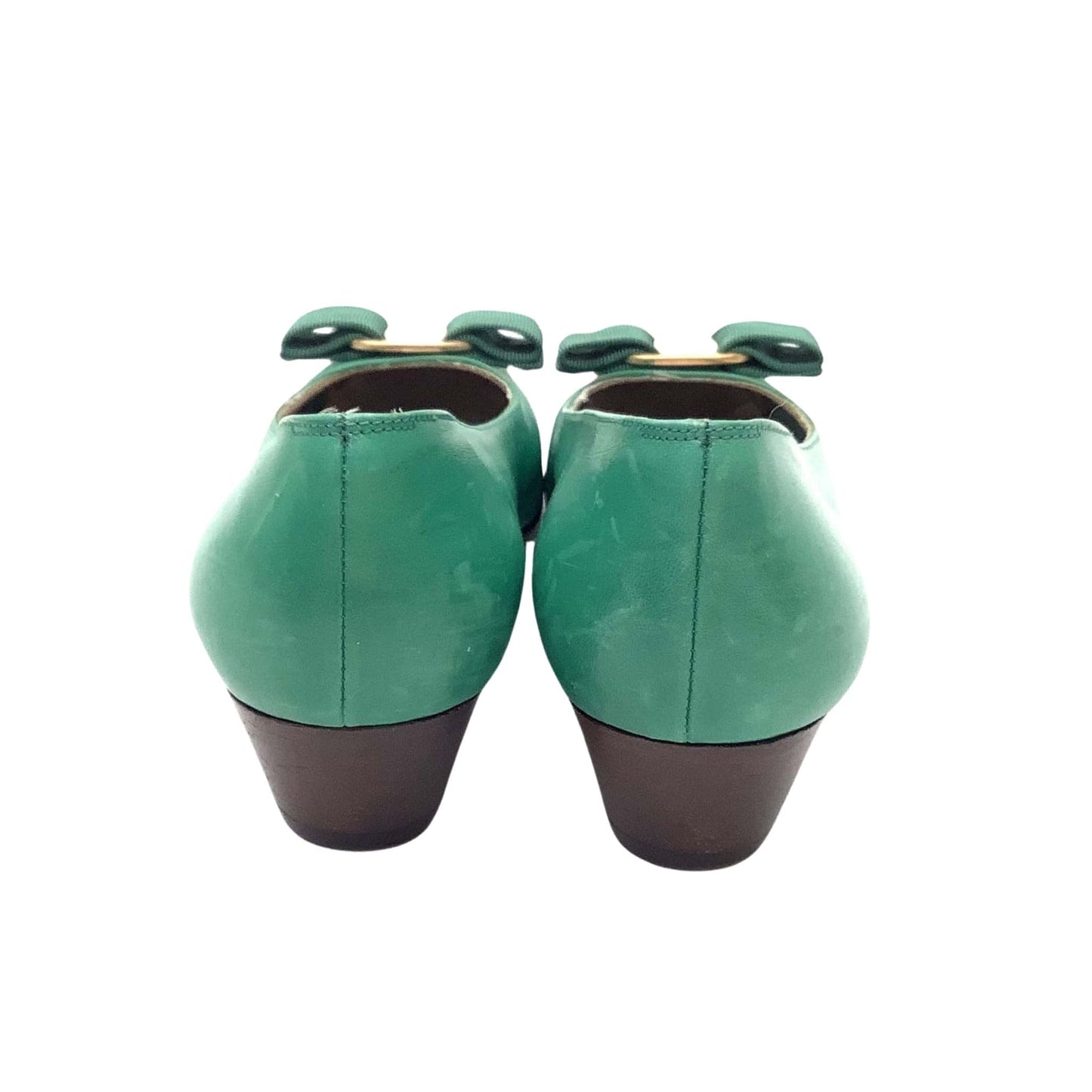 Green Ferragamo Heels 7.5 / Green / Vintage 1990s