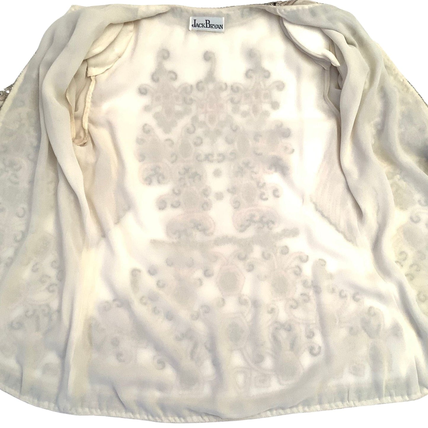 Jack Bryan Beaded Blazer Small / Beige / Vintage 1980s