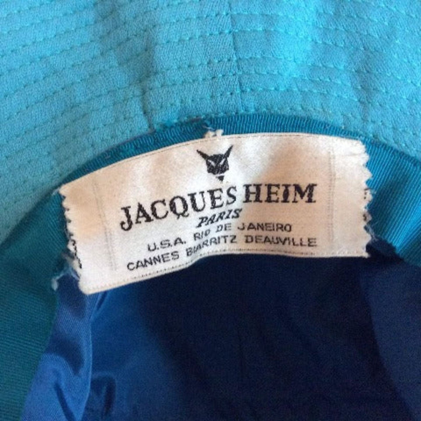 Jacques Heim Leather Hat Blue / Leather / Vintage 1960s