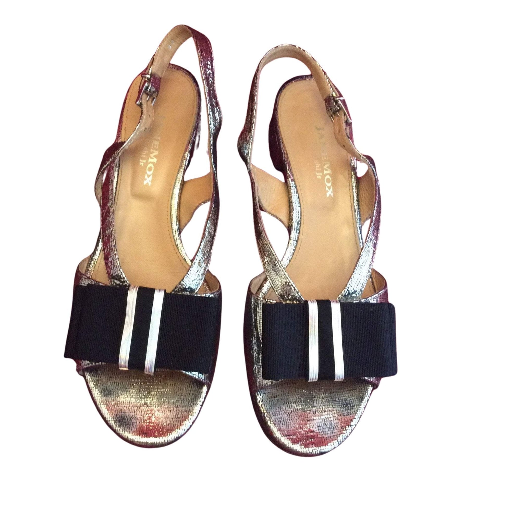 Jane Mox by Righi Sandals 8.5 / Silver / Vintage 1990s