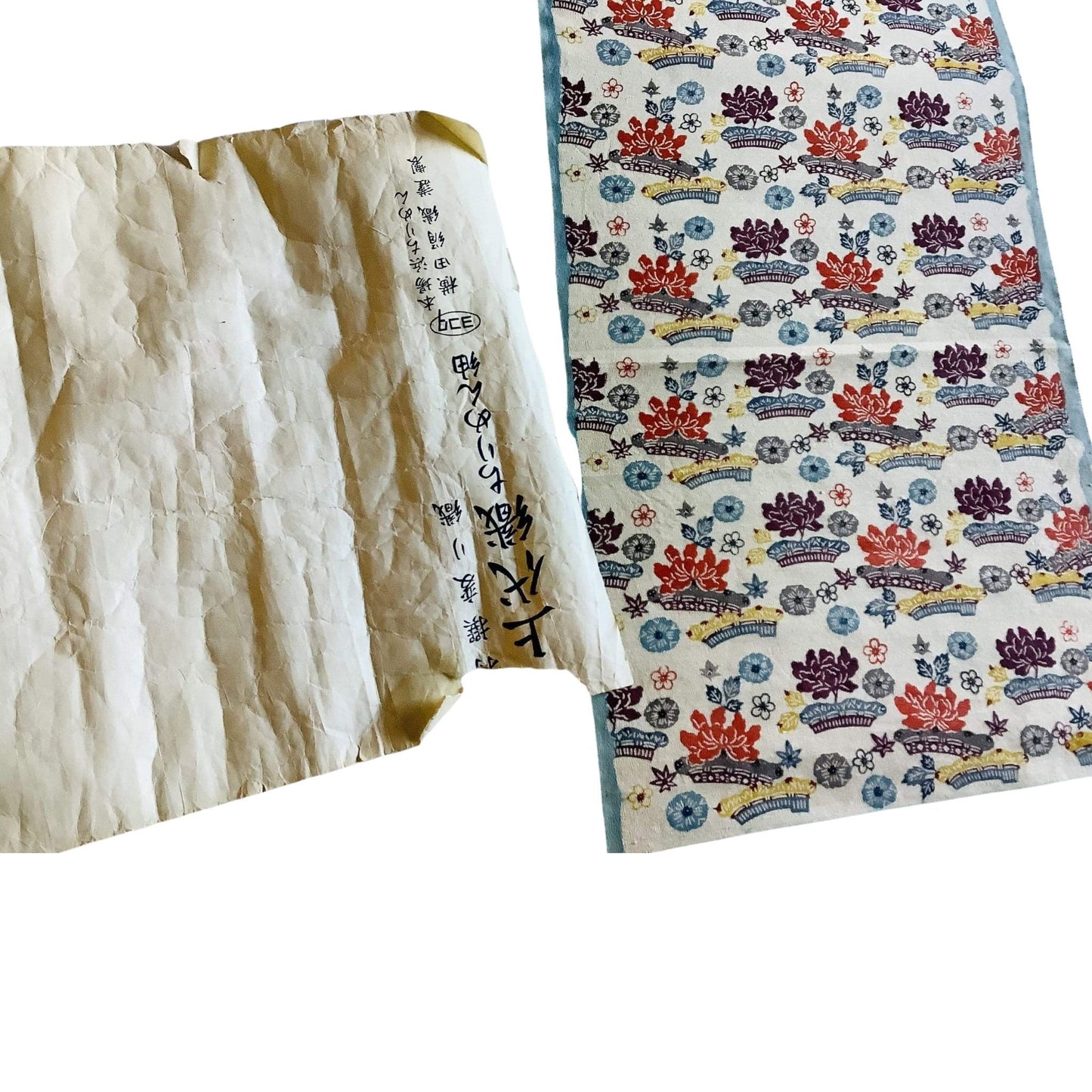 Japanese Woodblock Tapestry Multi / Silk / Vintage 1920s