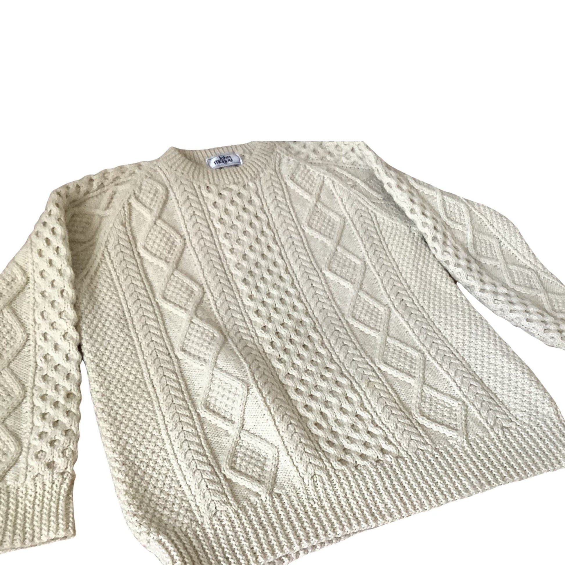 John Molloy Wool Sweater Medium / Beige / Vintage 1990s