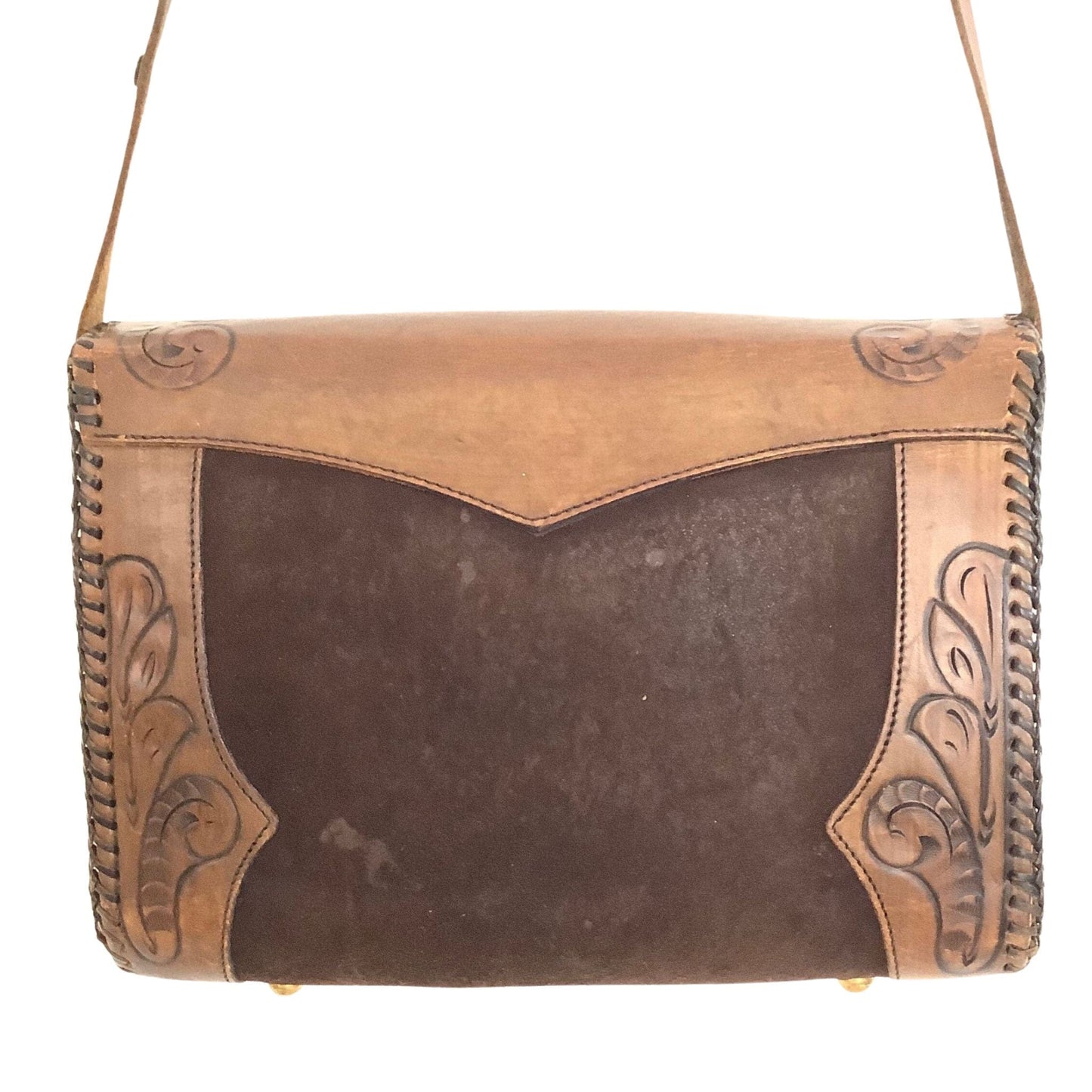 Joo Kay Tooled Bag Brown / Leather / Vintage 1950s