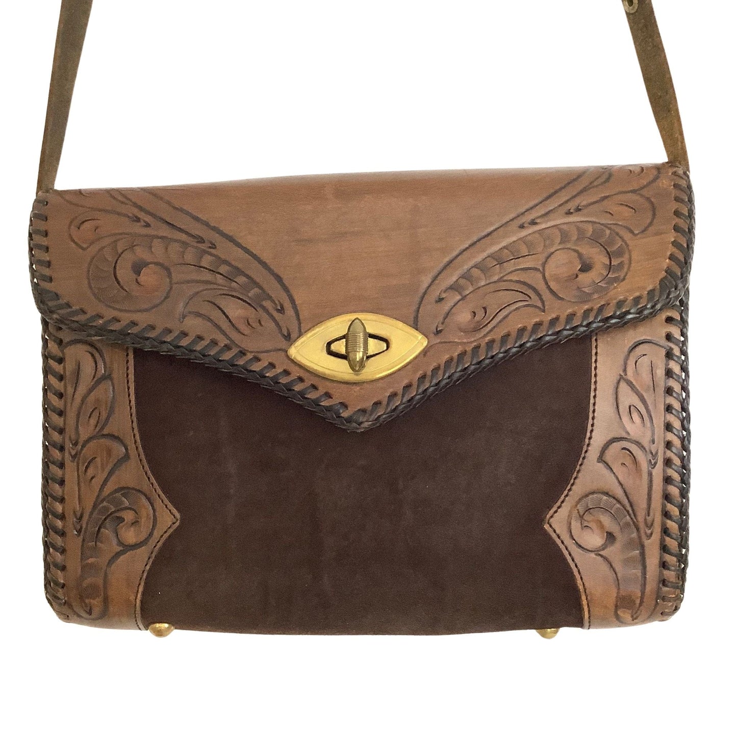 Joo Kay Tooled Bag Brown / Leather / Vintage 1950s