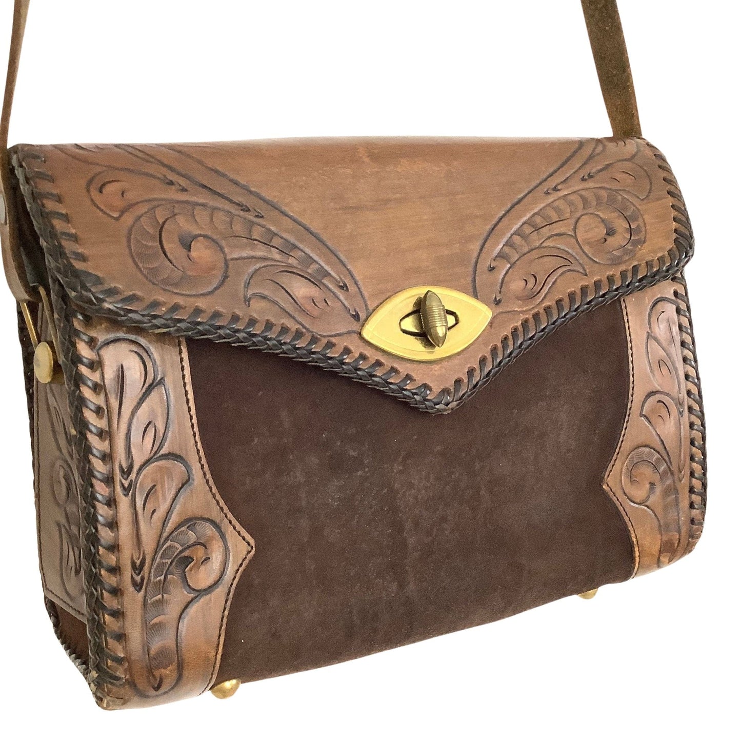 Joo Kay Tooled Bag Brown / Leather / Vintage 1950s