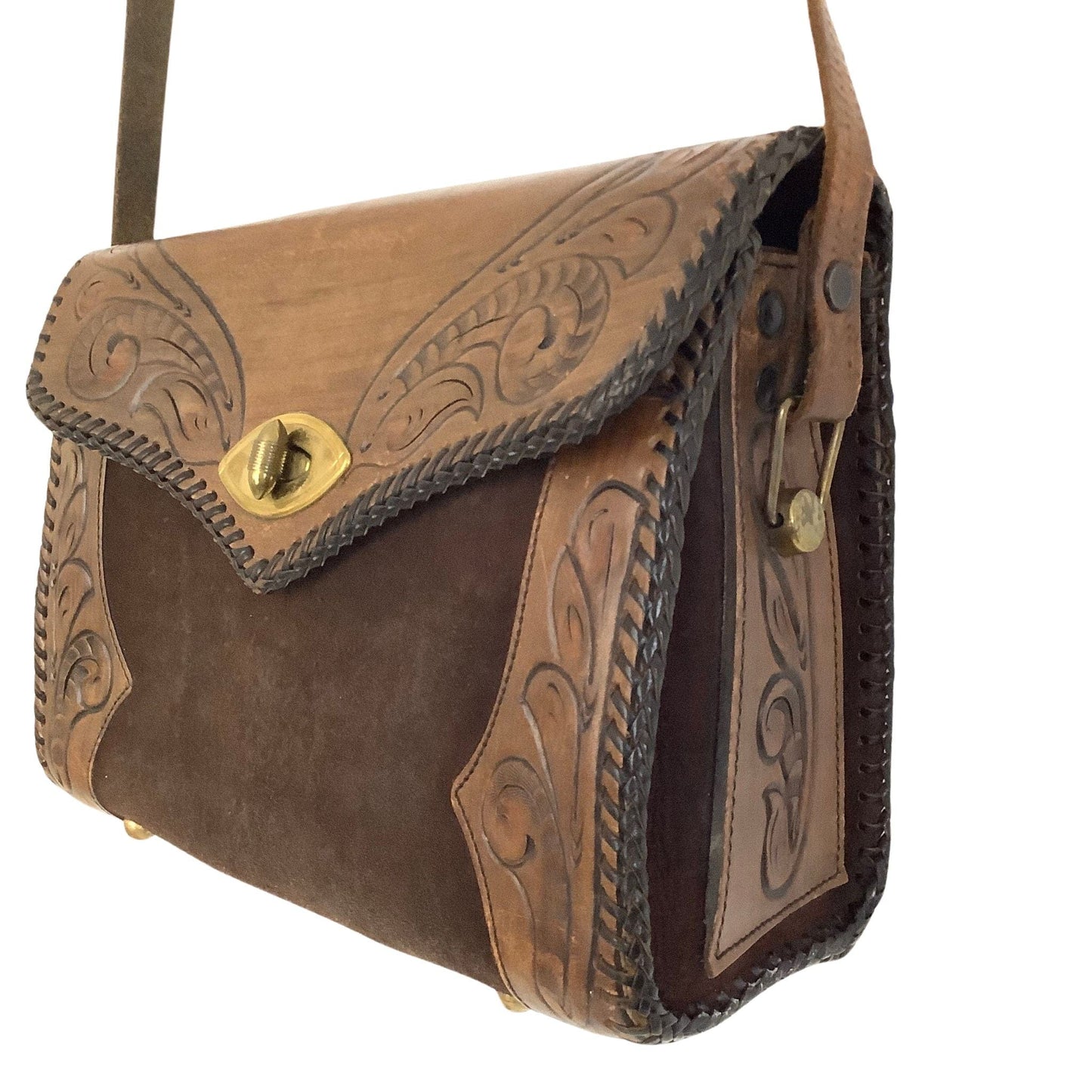 Joo Kay Tooled Bag Brown / Leather / Vintage 1950s