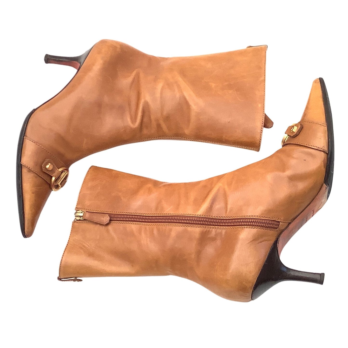 Judith Leiber Ankle Boots 7 / Tan / Y2K - Now