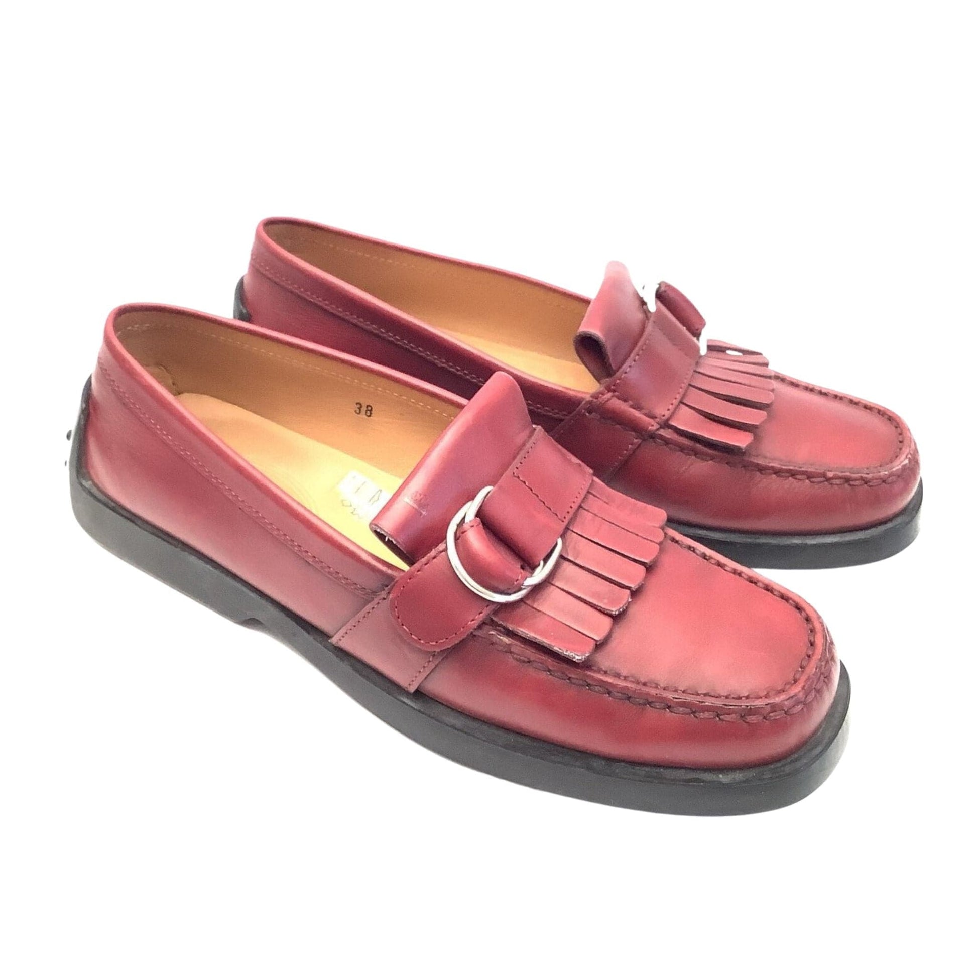 Kiltie Loafer Red Leather 8 / Red / Classic