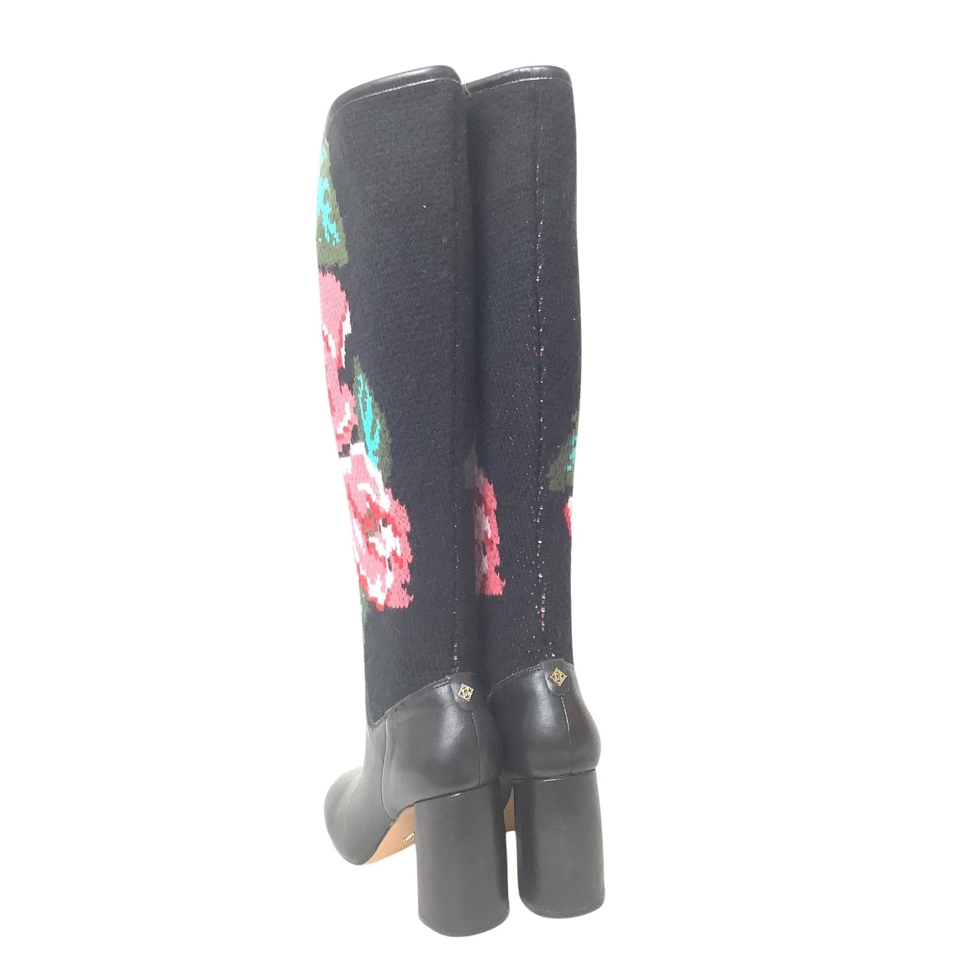 Knitted Floral Tall Boots 7 / Multi / Y2K - Now