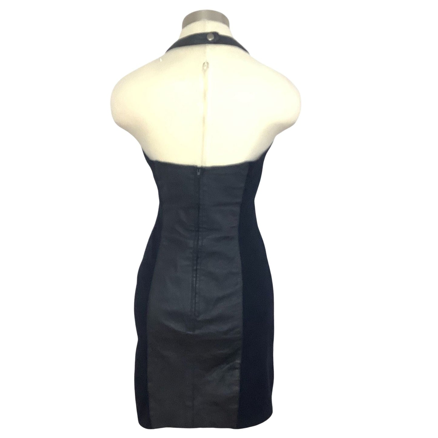 Leather Bodycon Dress Medium / Black / Vintage 1990s