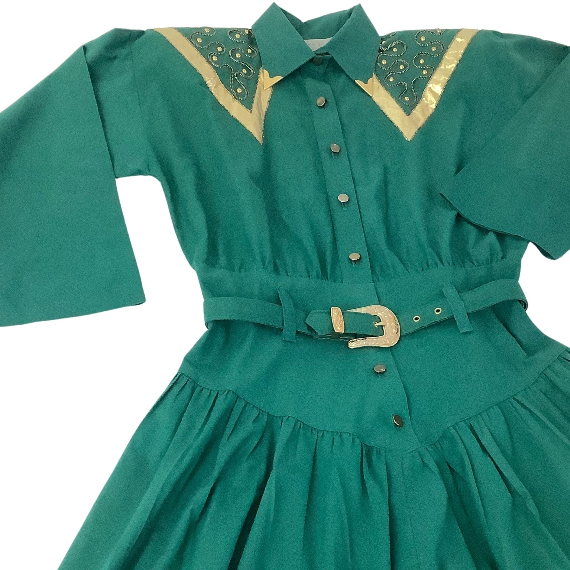 Lilia Smitty Green Dress Small / Green / Western