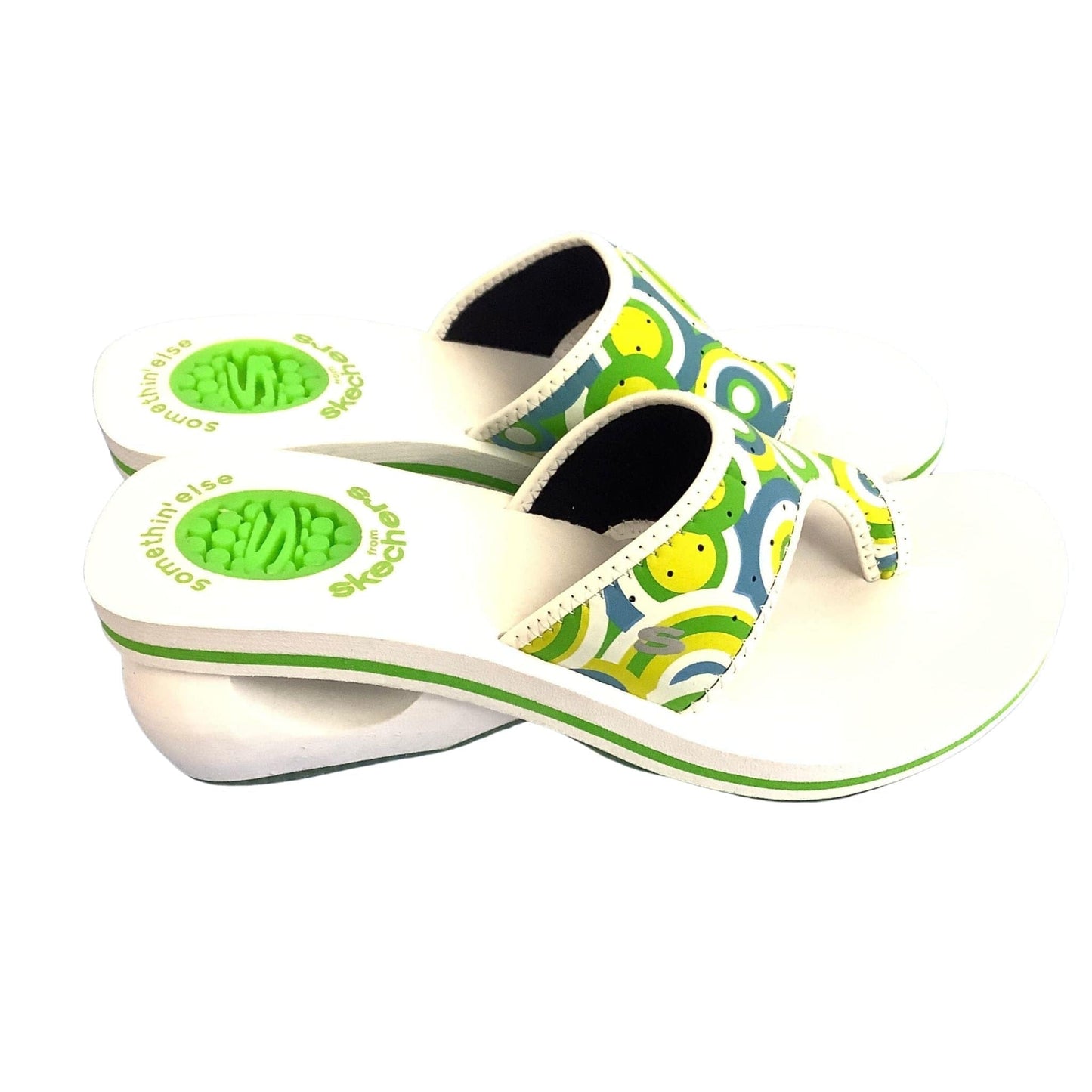 Lime Green Skechers Sandals 9 / Multi / Y2K - Now