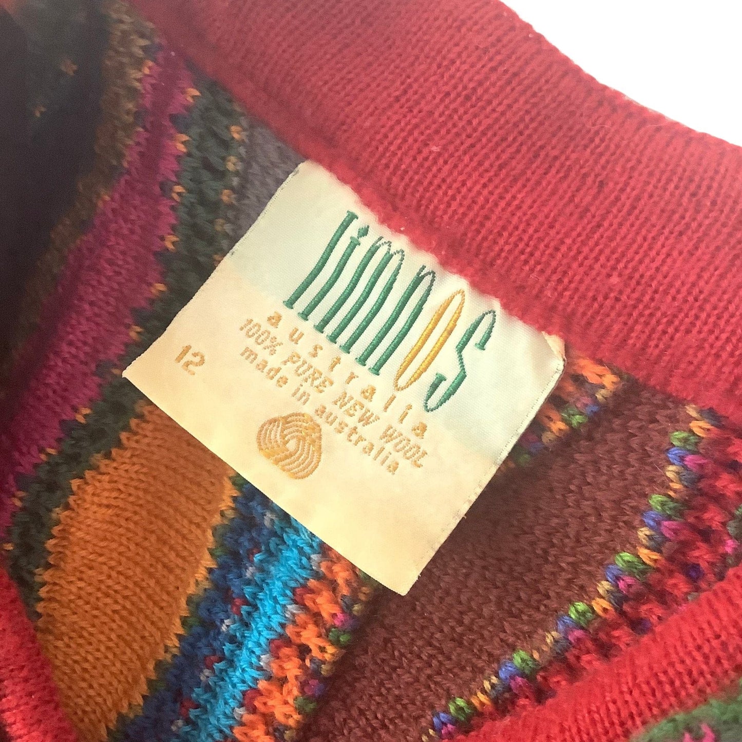 Limnos Wool Cardigan Medium / Multi / Vintage 1990s