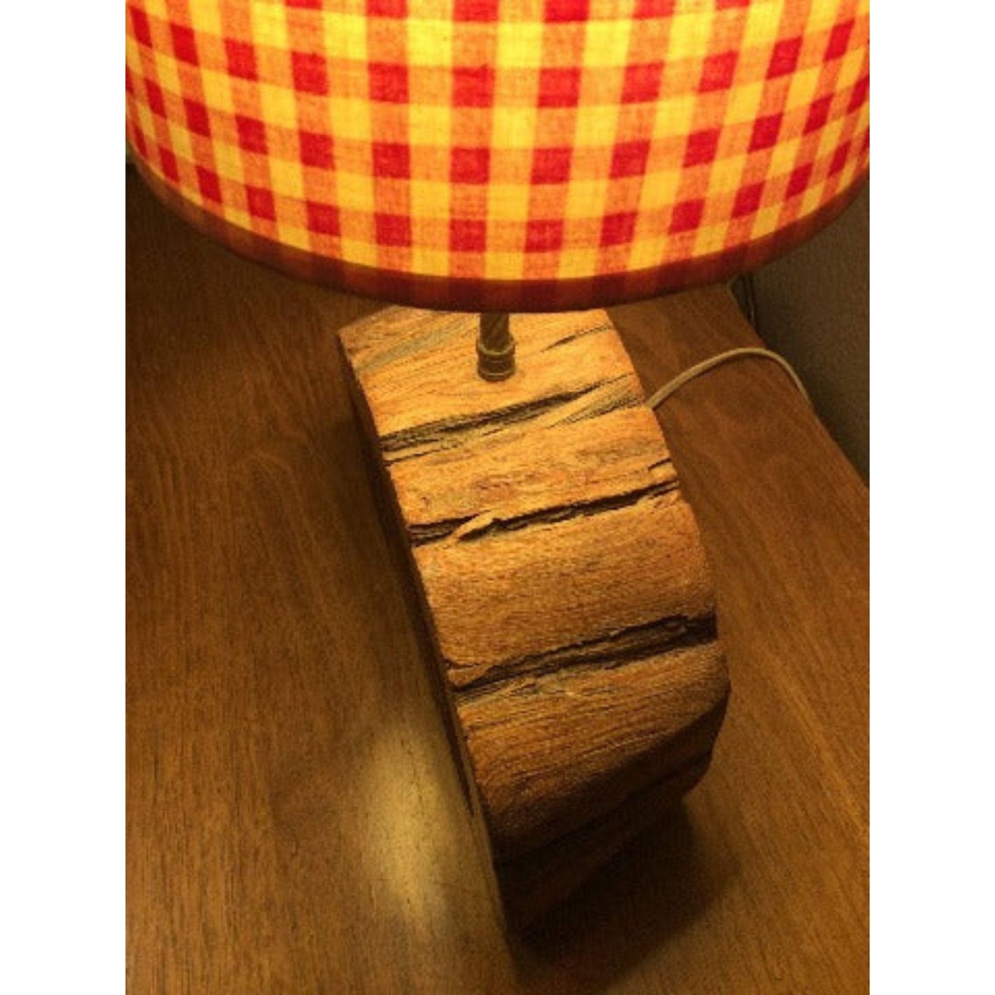 Western Live Edge Lamp Multi / Wood / Vintage 1940s