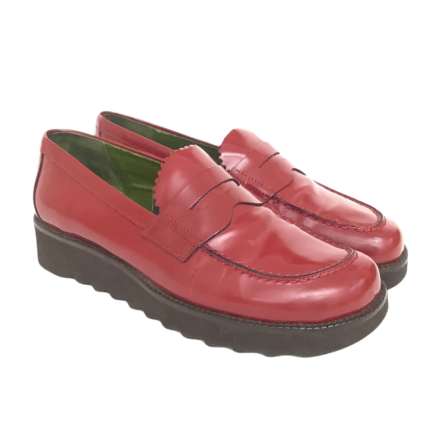 Lug Sole Red Loafers 7 / Red / Vintage 1990s