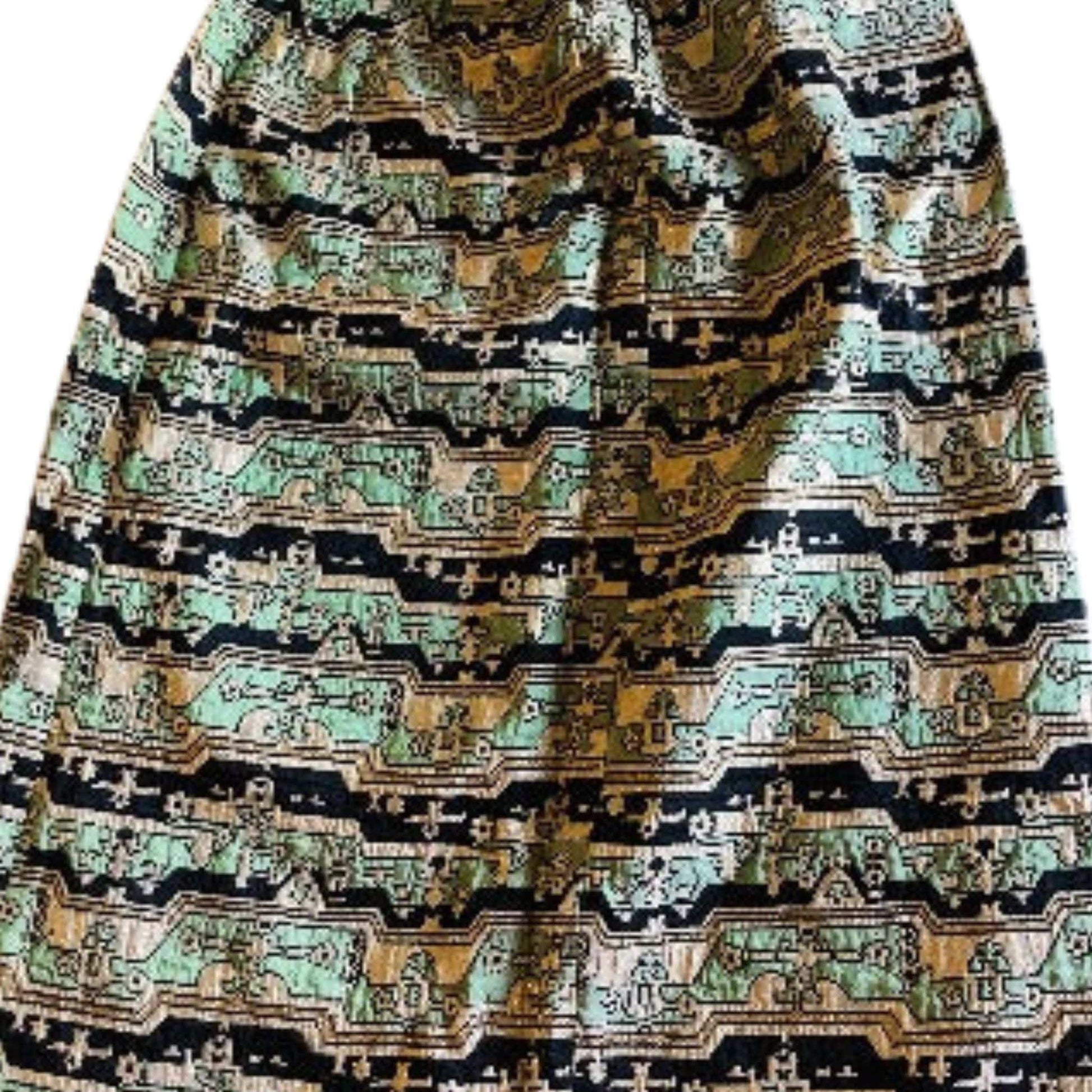 Maxi Skirt Silver Brocade Extra Small / Multi / Vintage 1960s