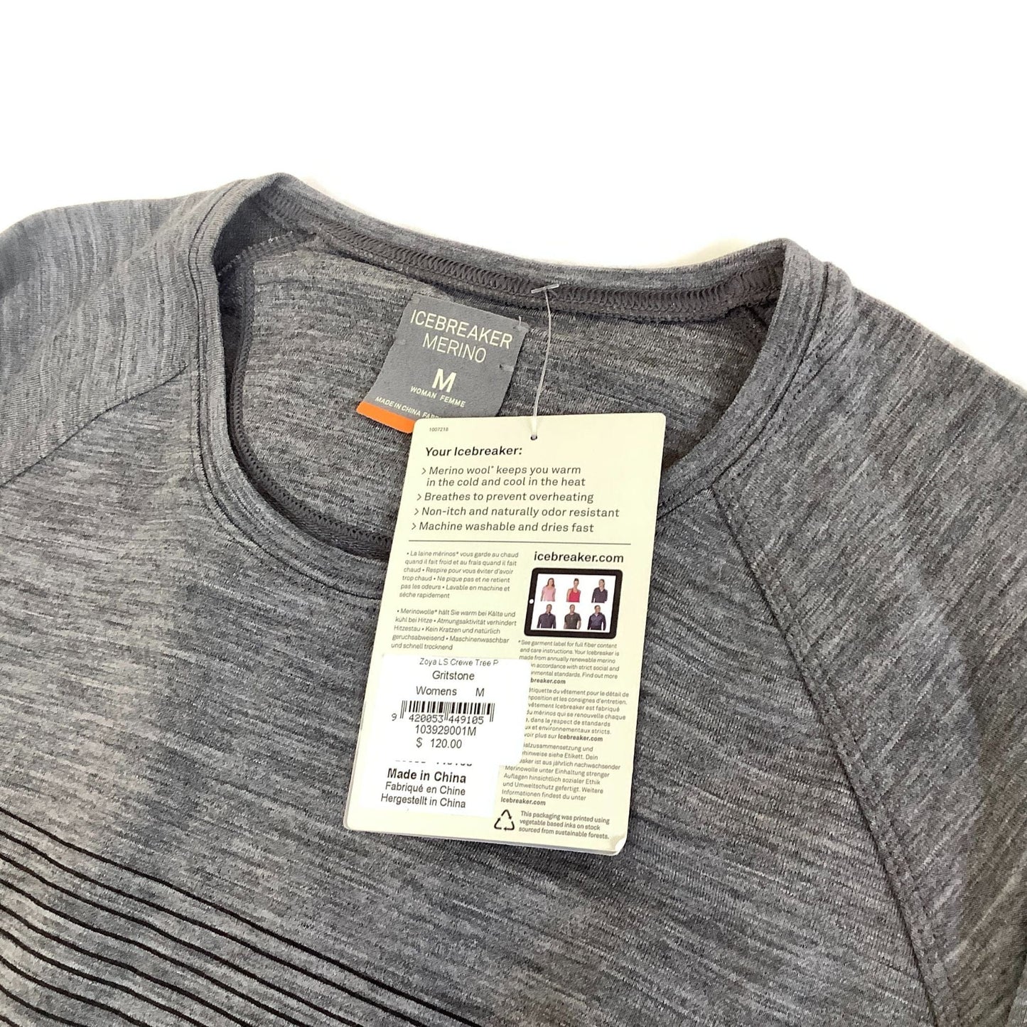 Merino Wool Crew Top Medium / Gray / Classic