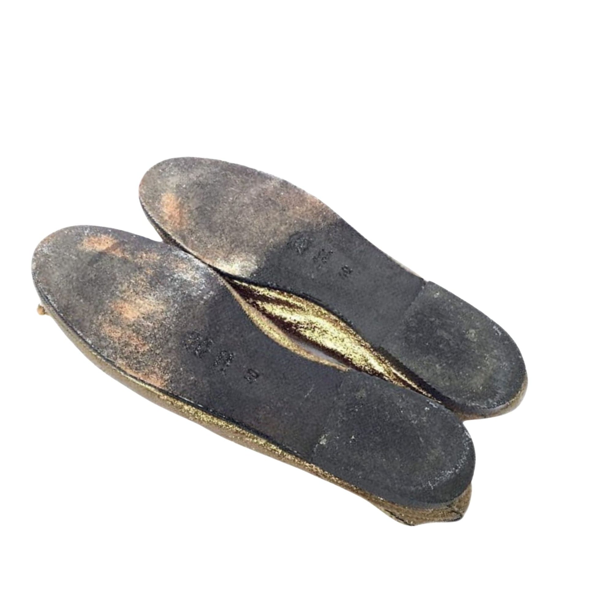 Metallic Ballet Flats 10 / Bronze / Vintage 1990s