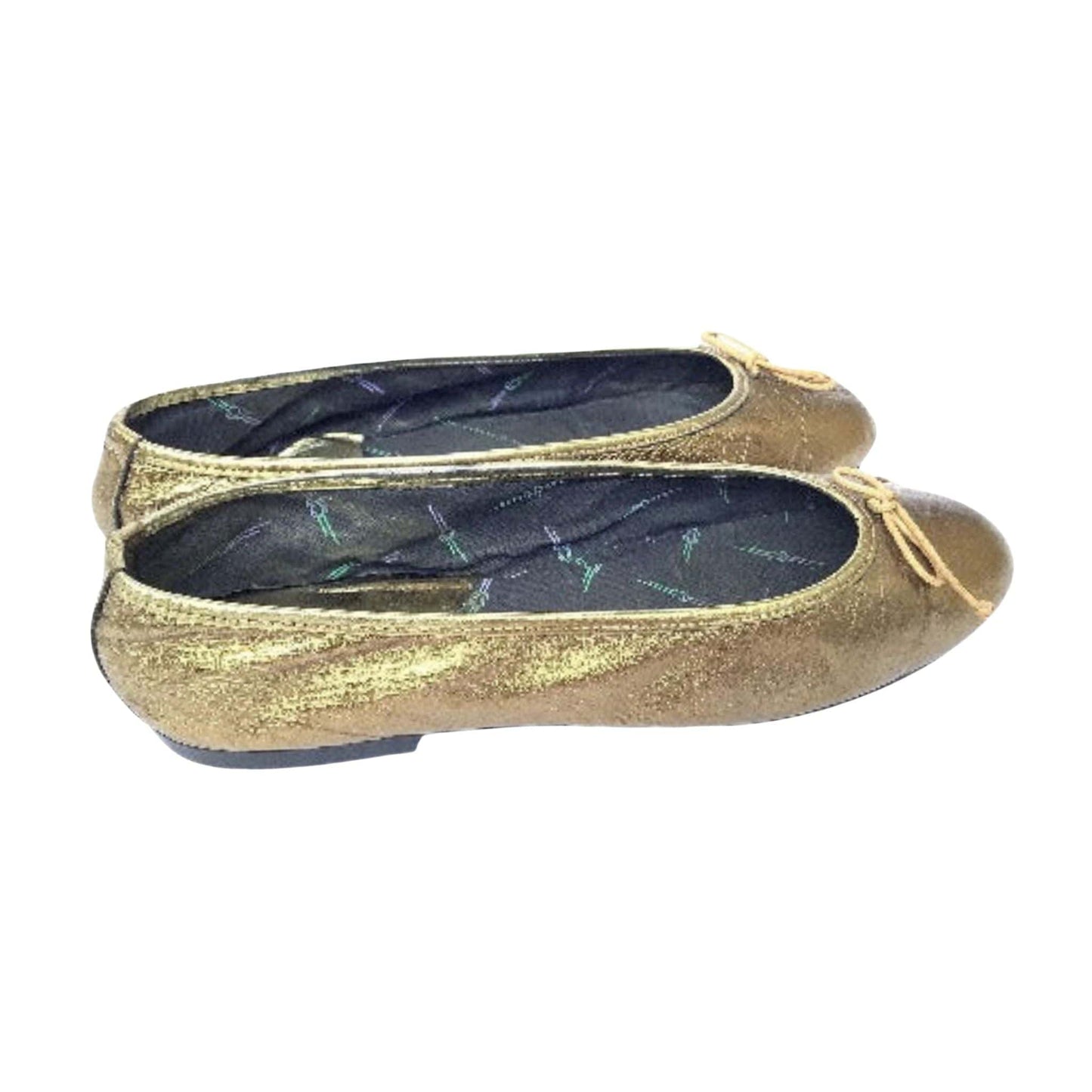 Metallic Ballet Flats 10 / Bronze / Vintage 1990s