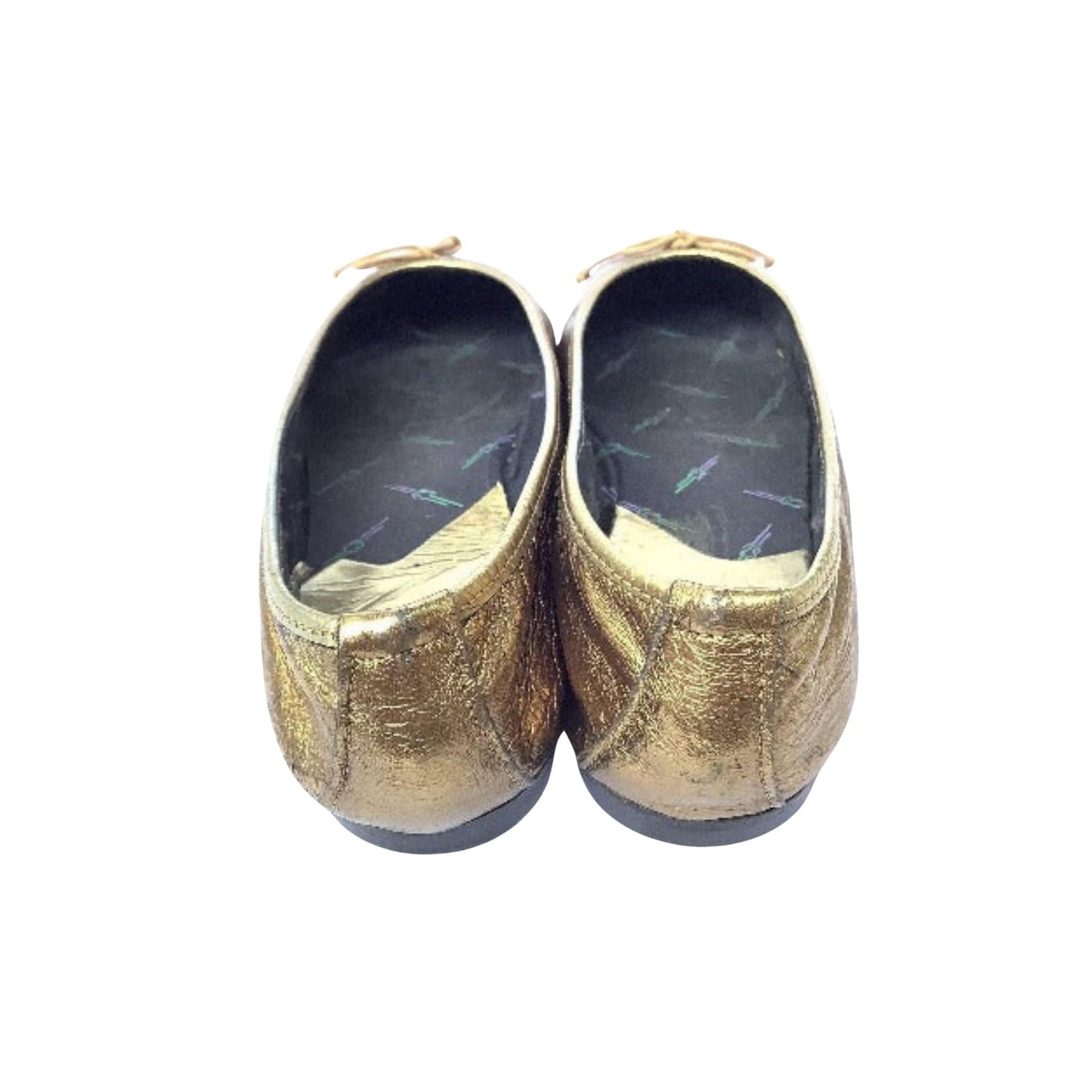 Metallic Ballet Flats 10 / Bronze / Vintage 1990s