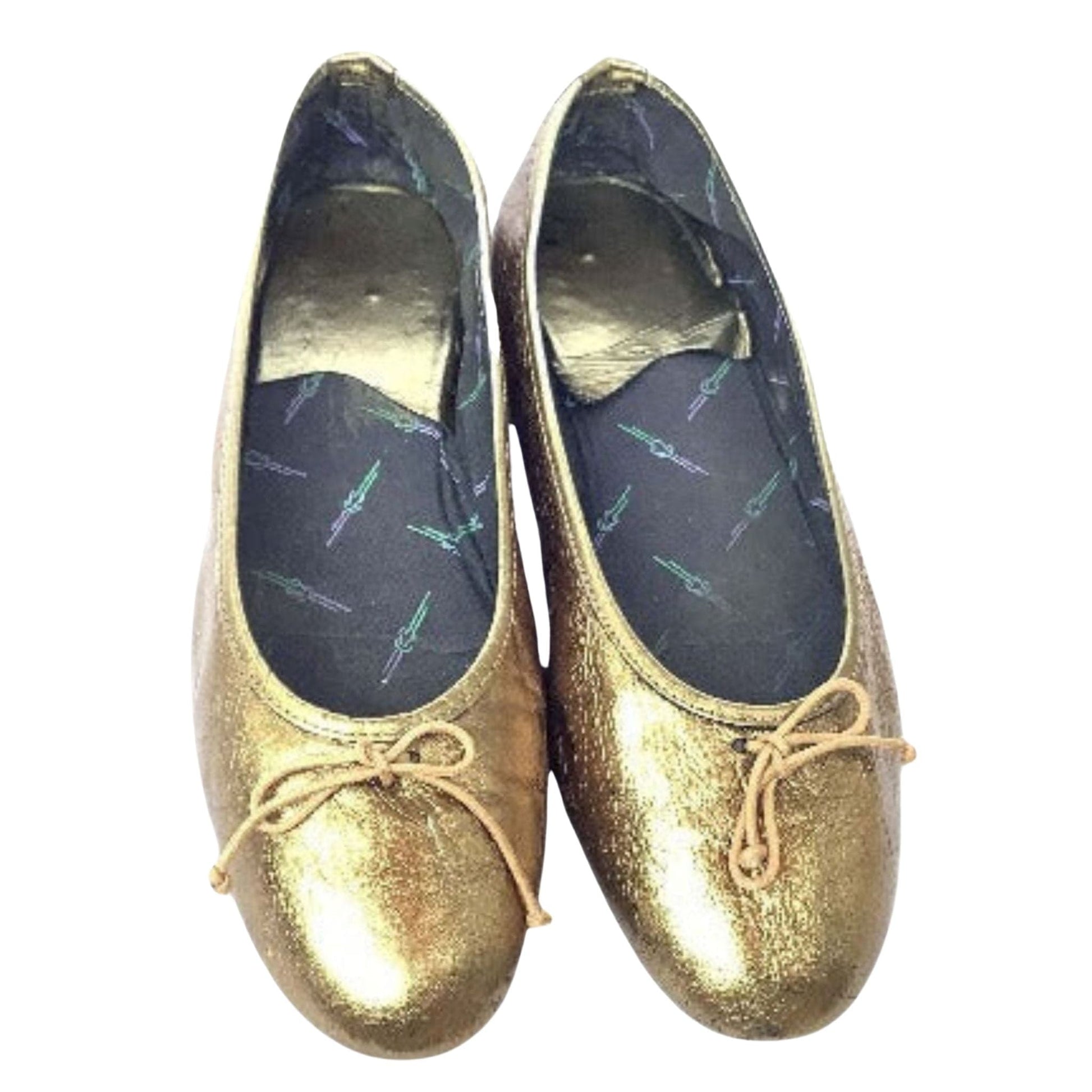 Metallic Ballet Flats 10 / Bronze / Vintage 1990s