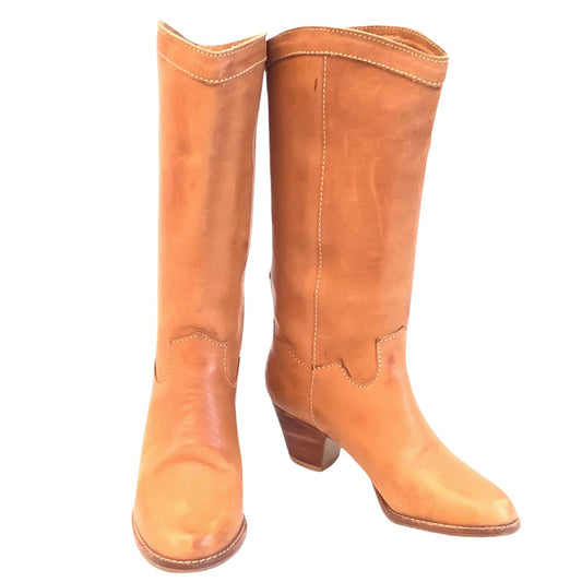 Minimalist Western Boots 6.5 / Tan / Vintage 1970s