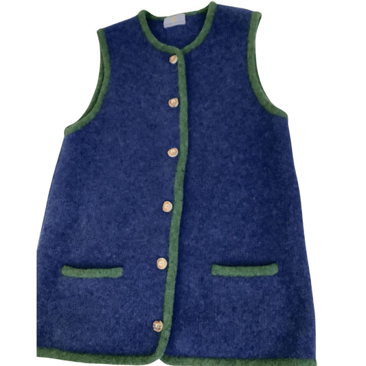 Mirabell Austria Wool Vest Large / Blue / Vintage 1980s