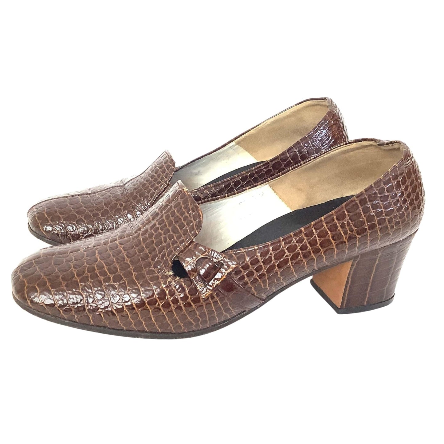 Moc Croc Mod Shoes 6 / Brown / Vintage 1960s