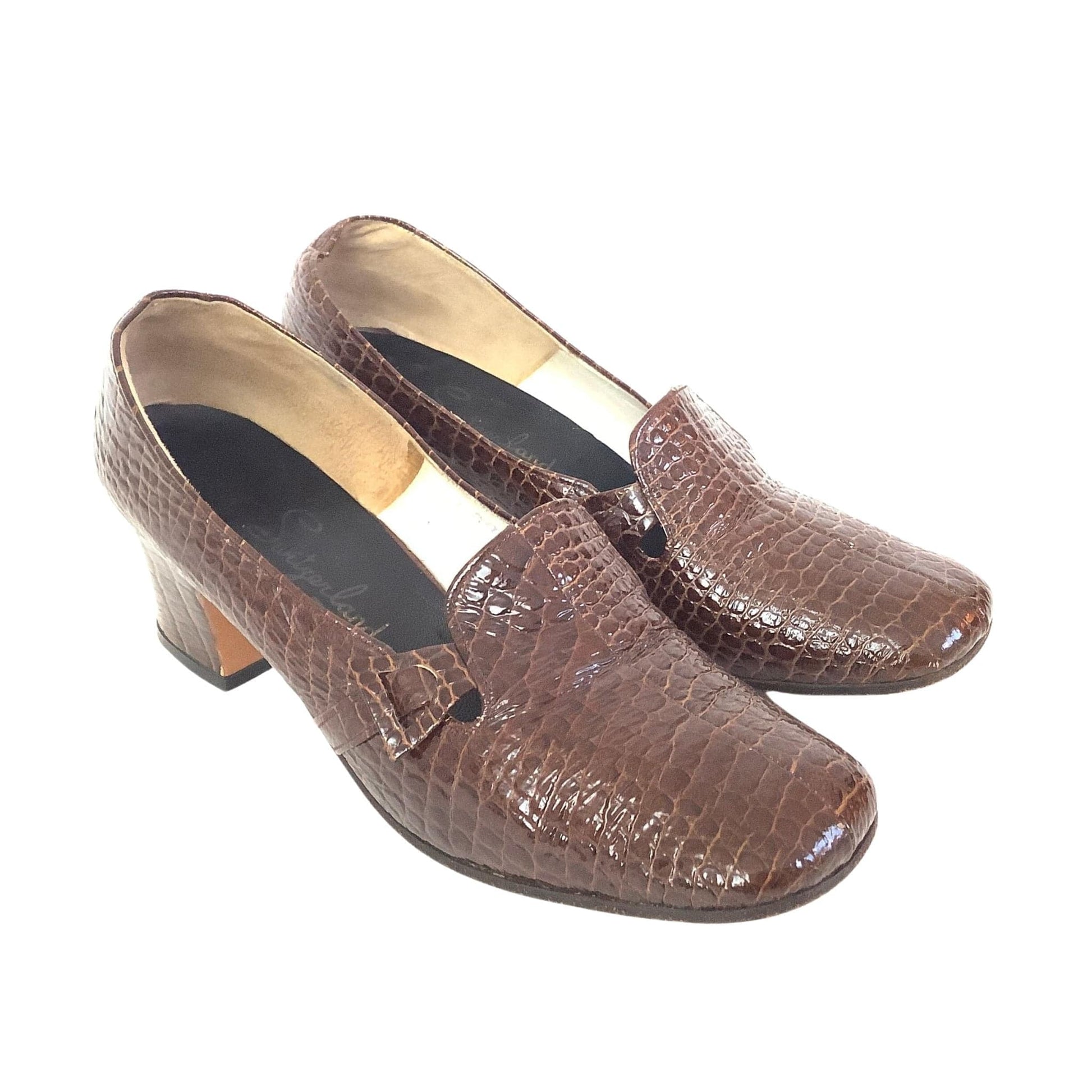 Moc Croc Mod Shoes 6 / Brown / Vintage 1960s