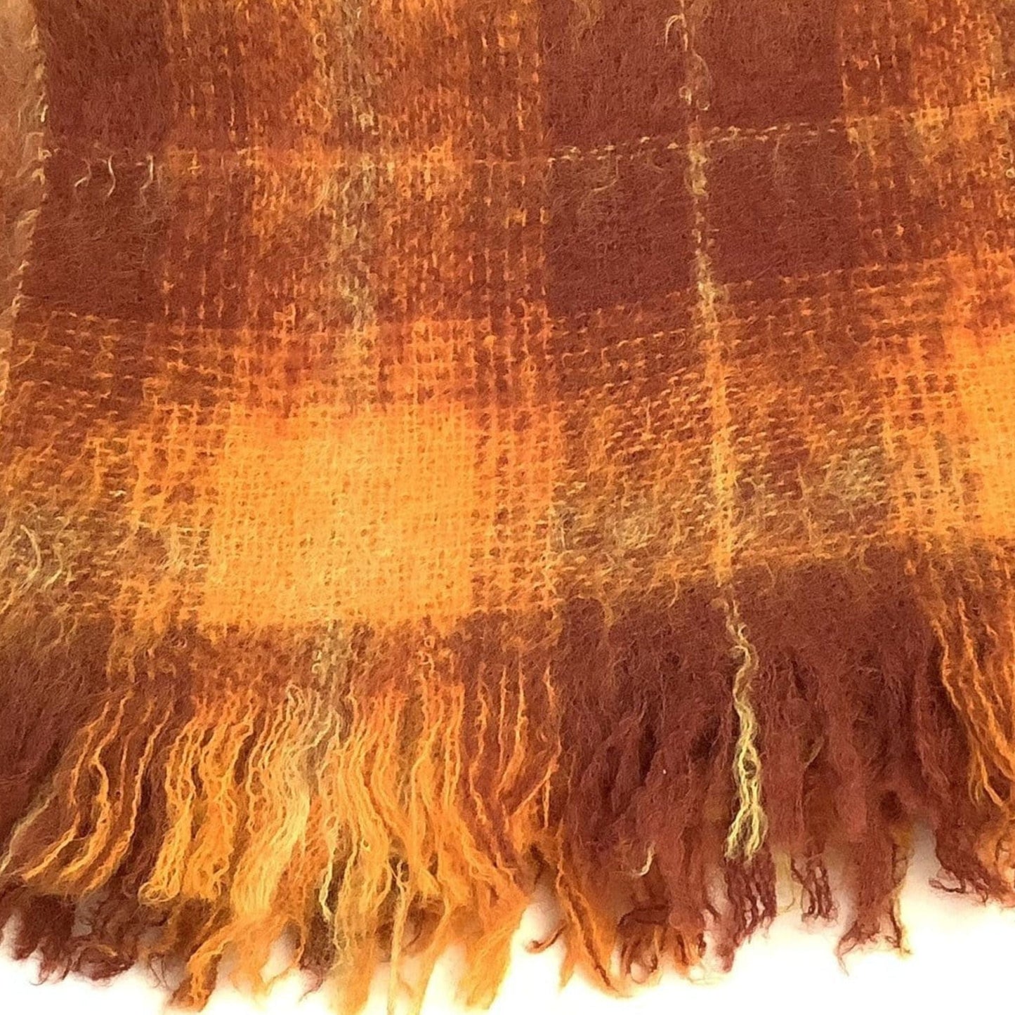 Mohair Wool Throw Multicolor / Wool / Vintage 1980s