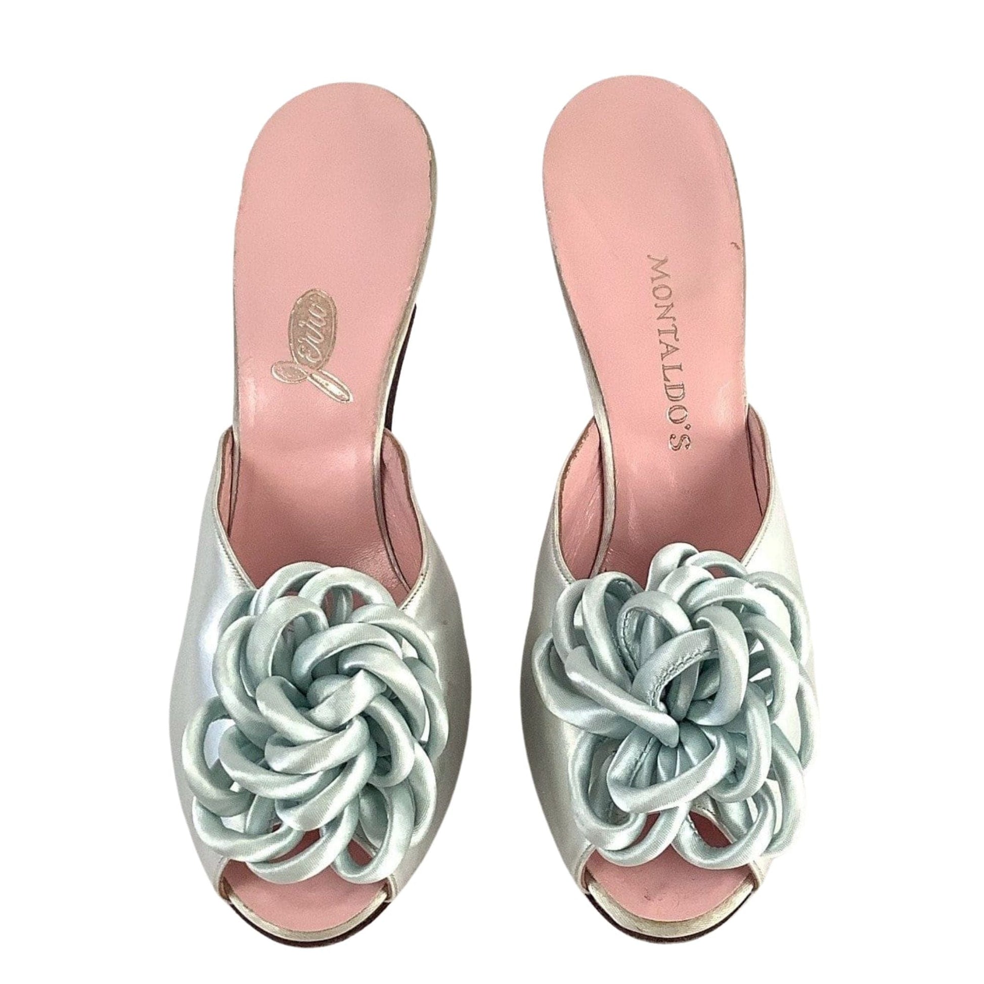 Montaldos Heeled Slippers 8 / Teal / Heeled