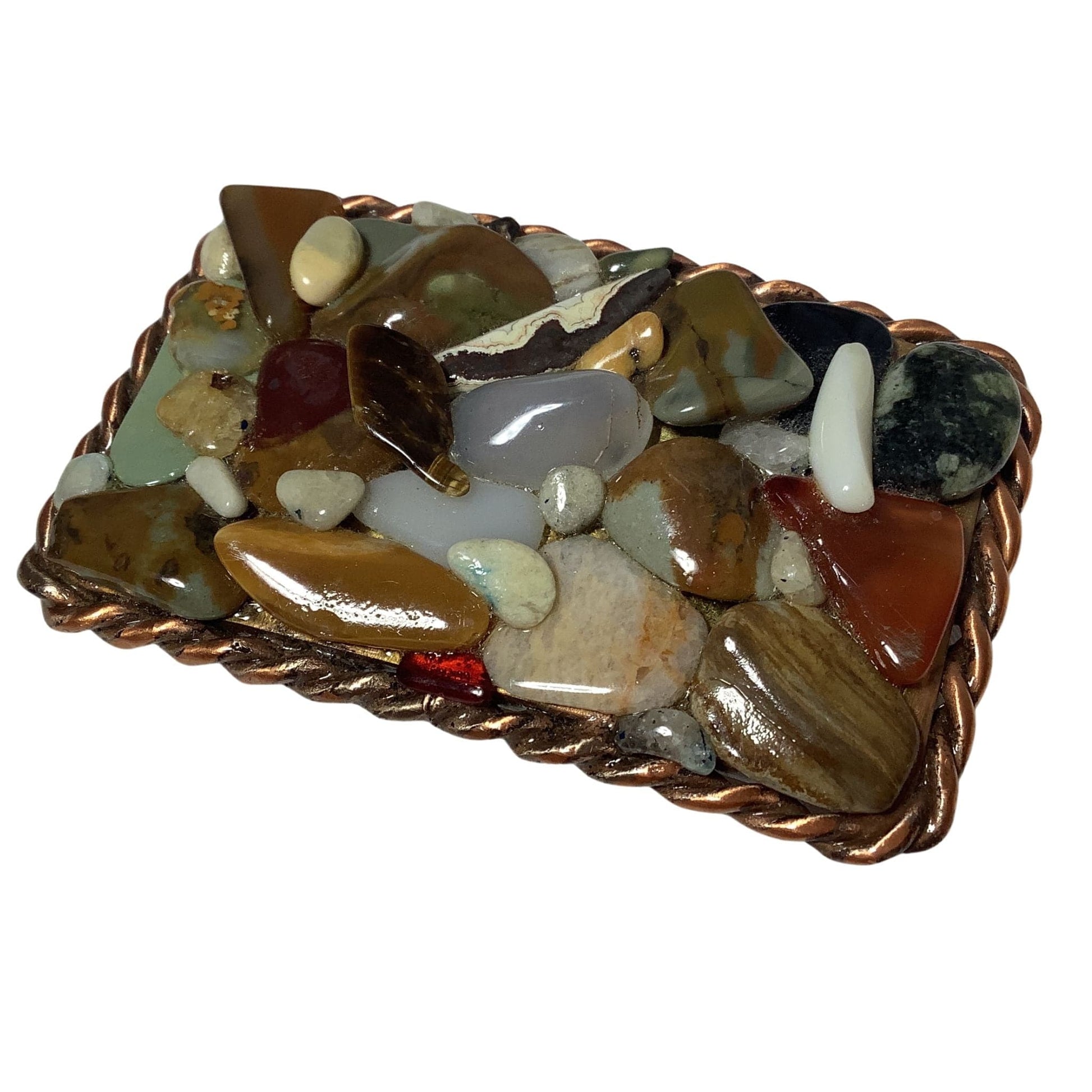 Multi-Stone Belt Buckle Multicolor / Copper