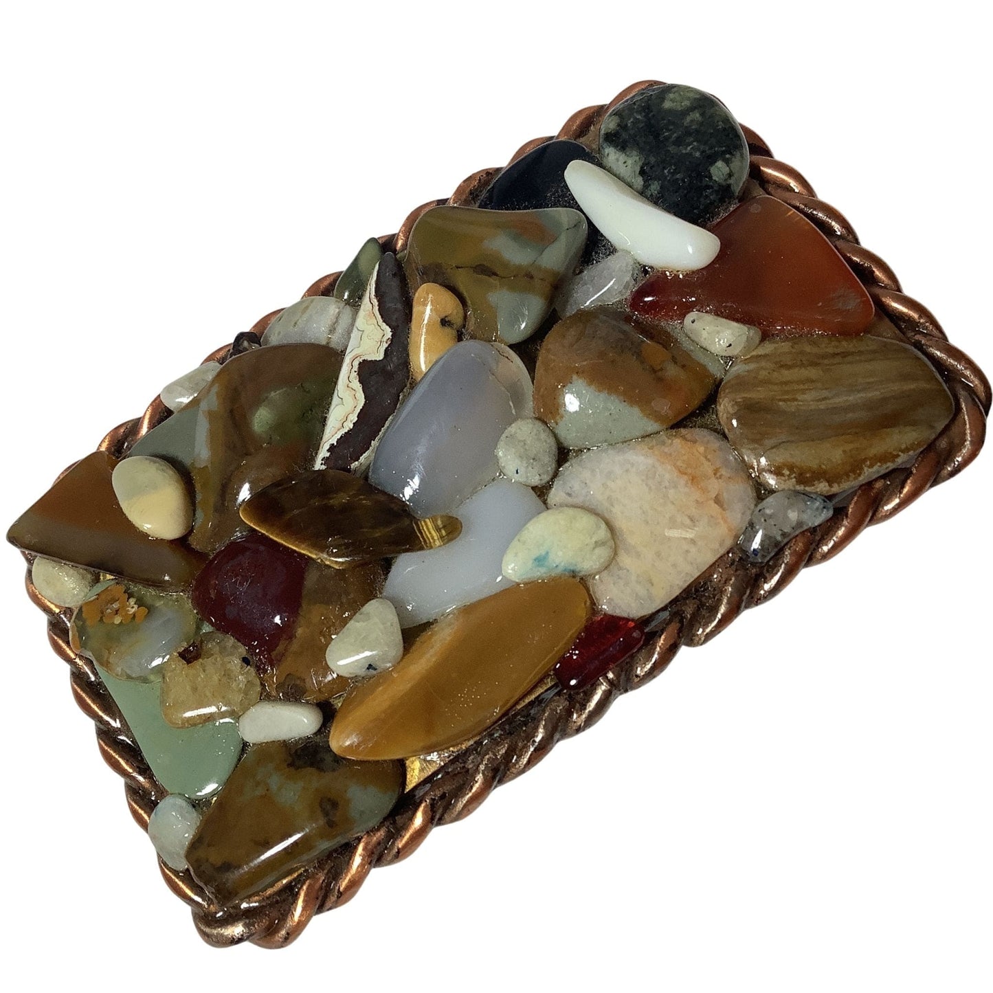 Multi-Stone Belt Buckle Multicolor / Copper