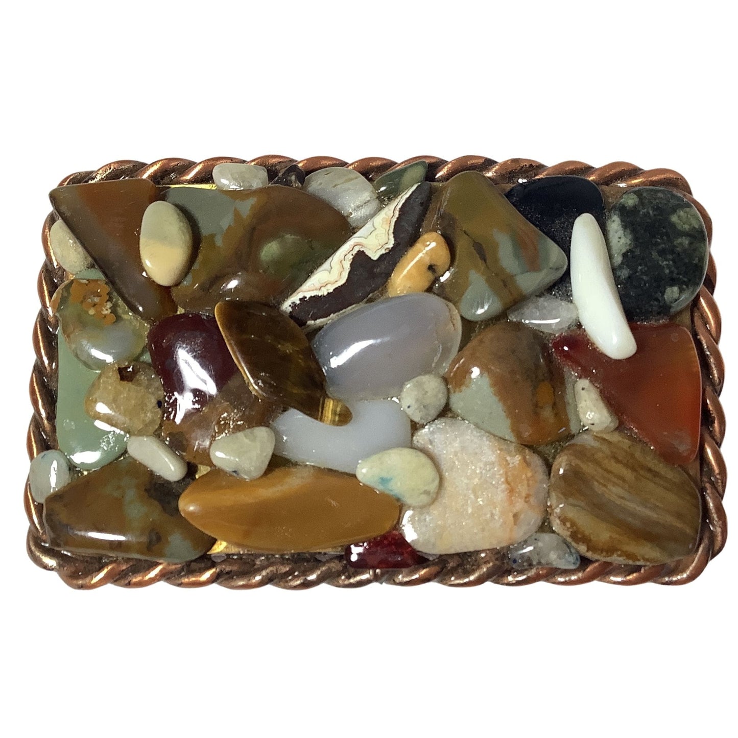 Multi-Stone Belt Buckle Multicolor / Copper