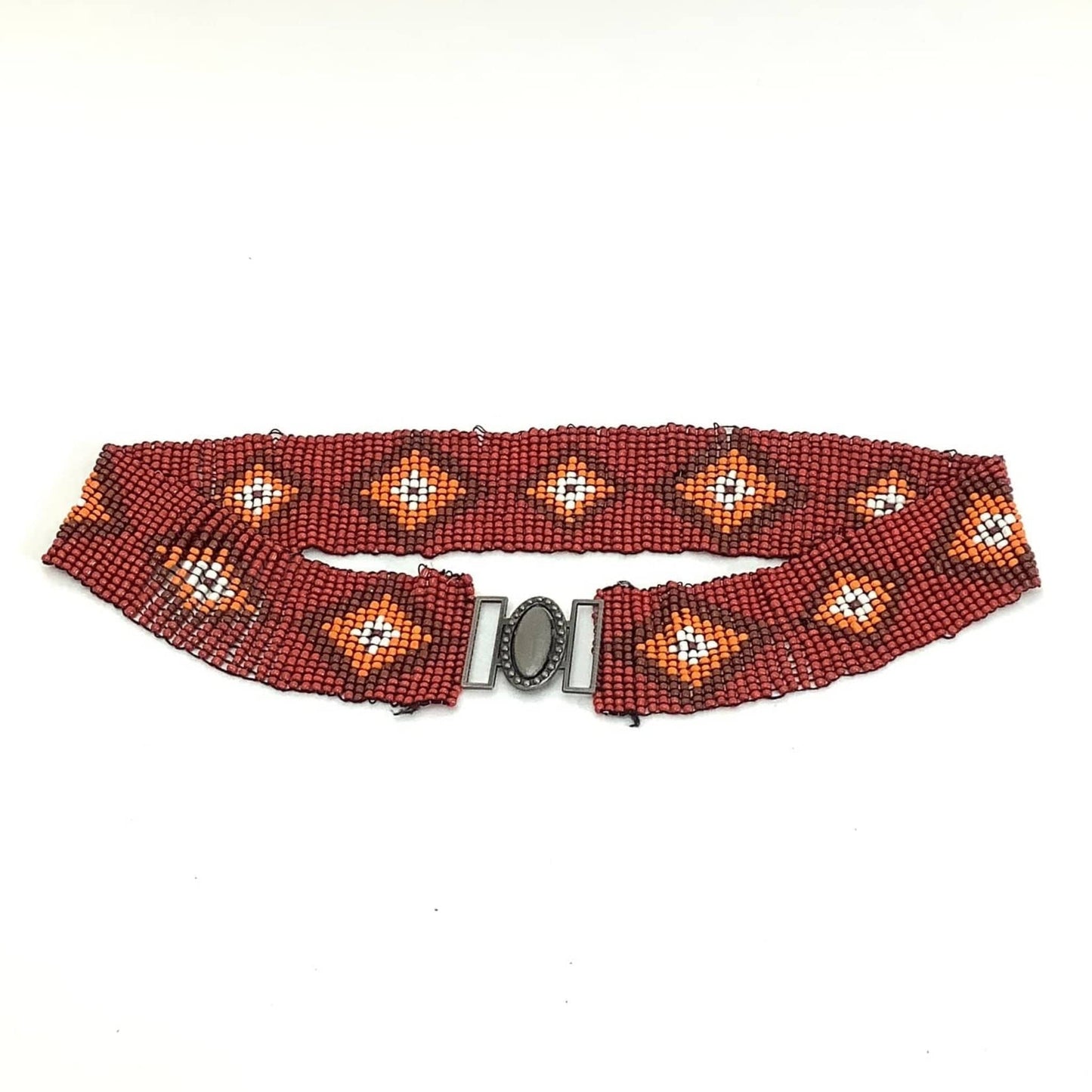 Nat Am Vintage Beaded Belt Medium / Red / Vintage 1980s