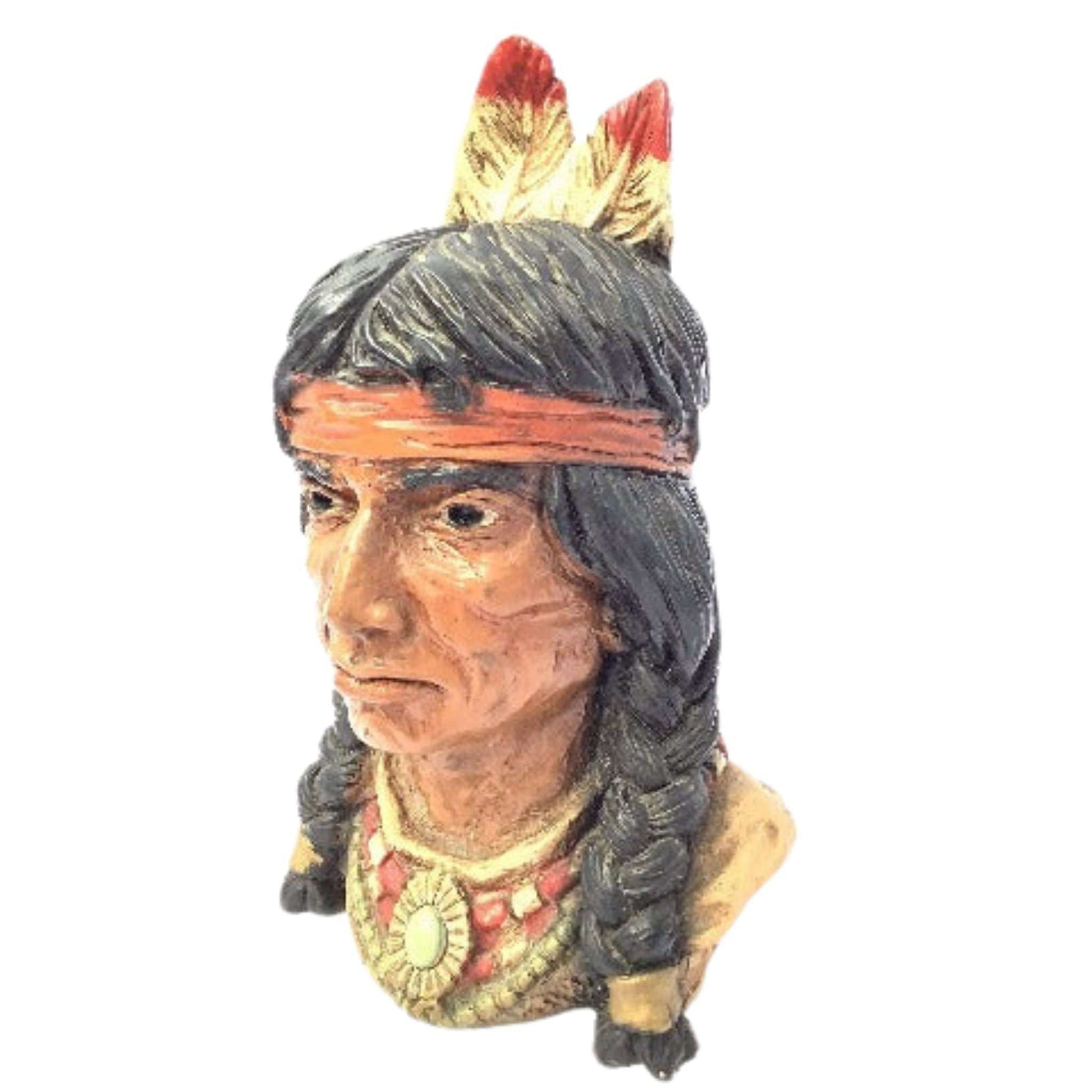 Native American Chalkware Chalkware / Multi / Vintage 1960s