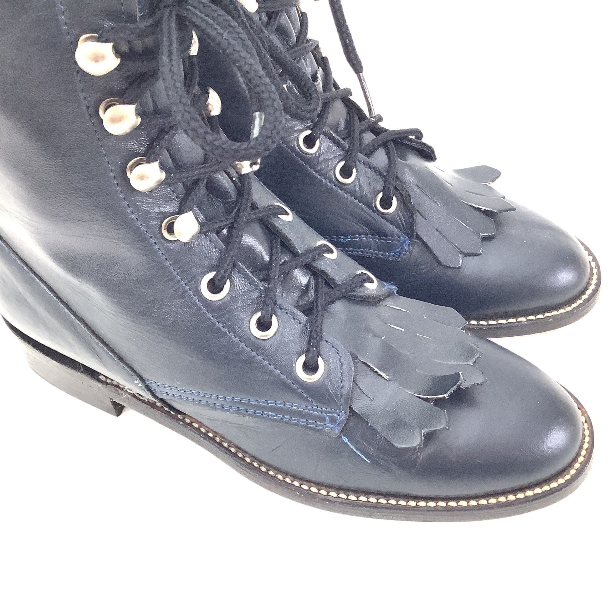 Navy Blue Kiltie Ropers 6.5 / Navy / Vintage 1980s