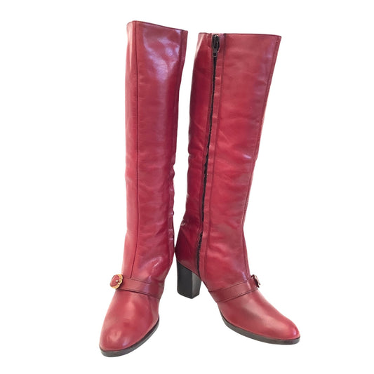 Old Stock Aigner Boots 7 / Burgundy / Vintage 1980s
