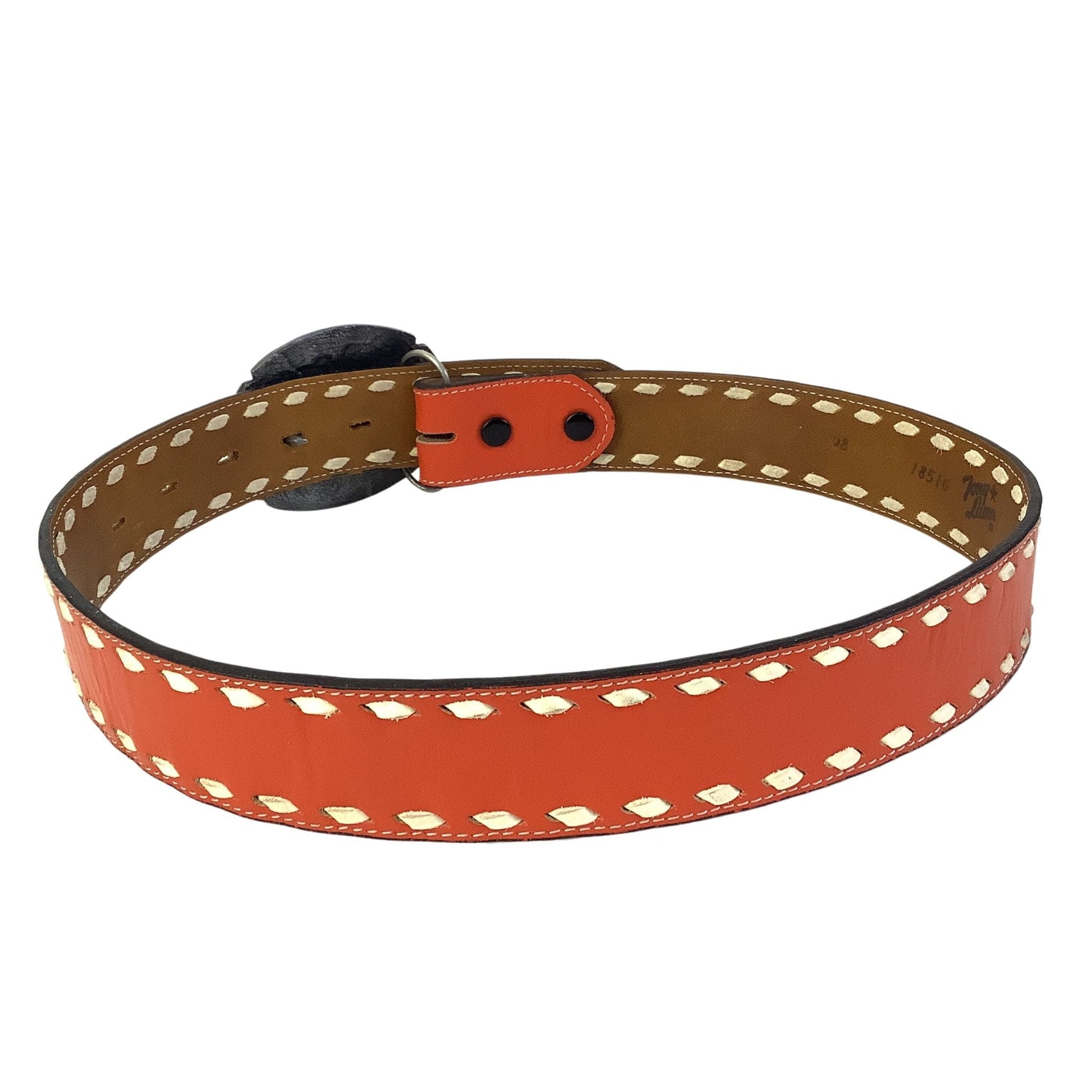 New Old Stock Tony Lama Belt Orange / Leather / Vintage 1970s