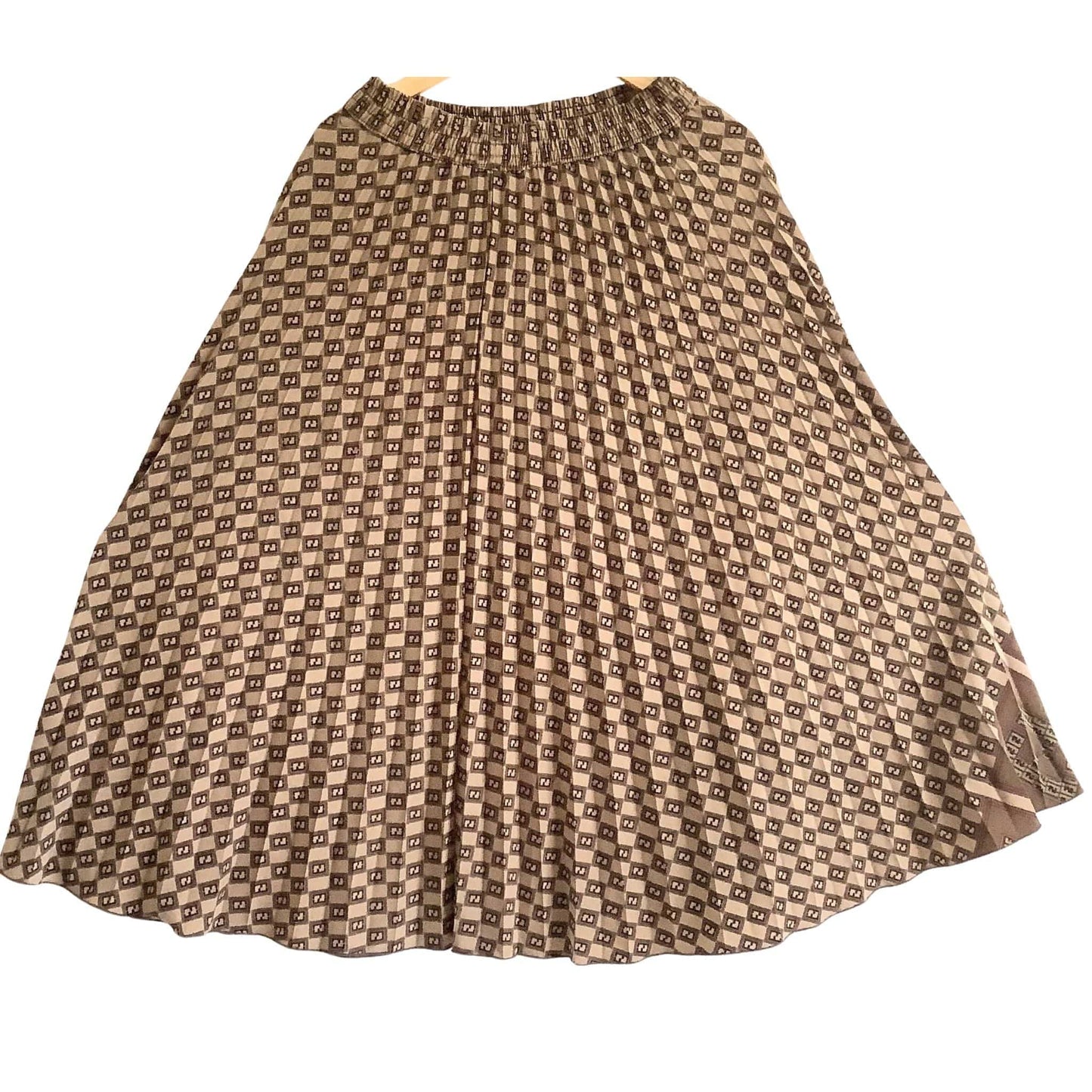 Novelty Pleated Skirt Medium / Brown / Y2K - Now