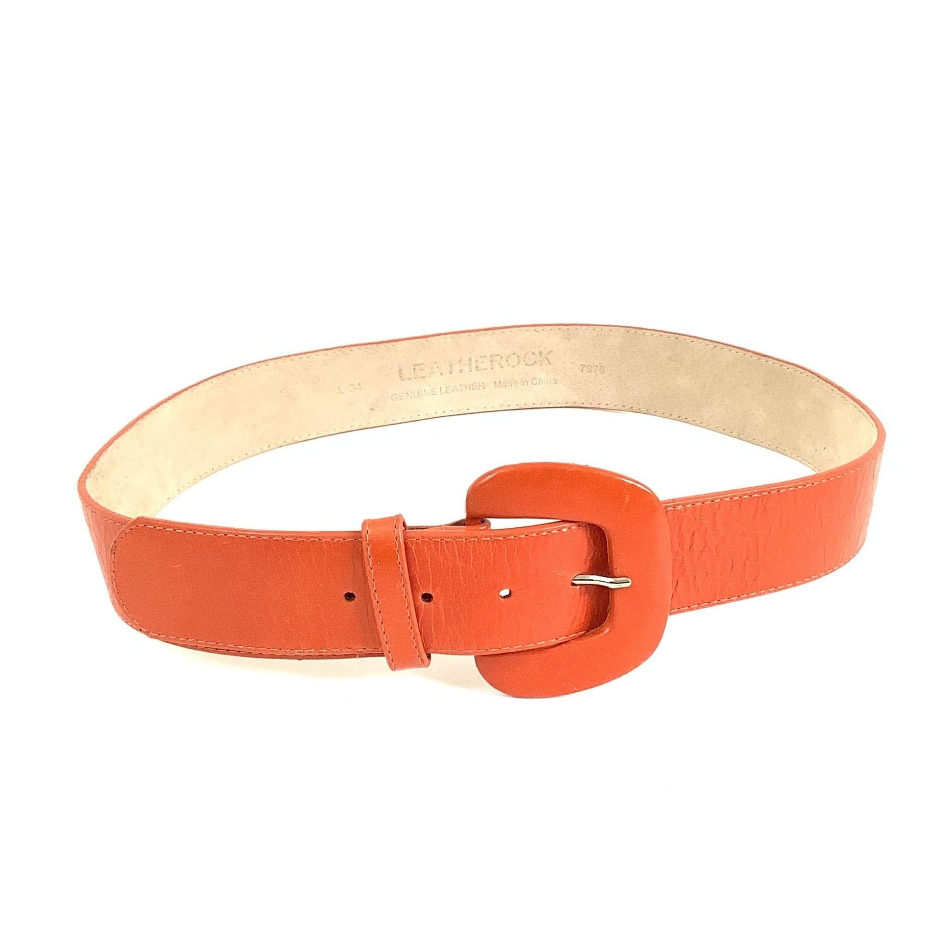 Orange Patent Leather Belt Large / Orange / Y2K - Now