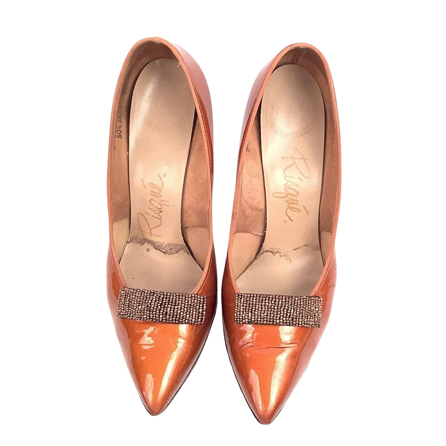 Orange Pin-up Heels 7 / Orange / Vintage 1950s