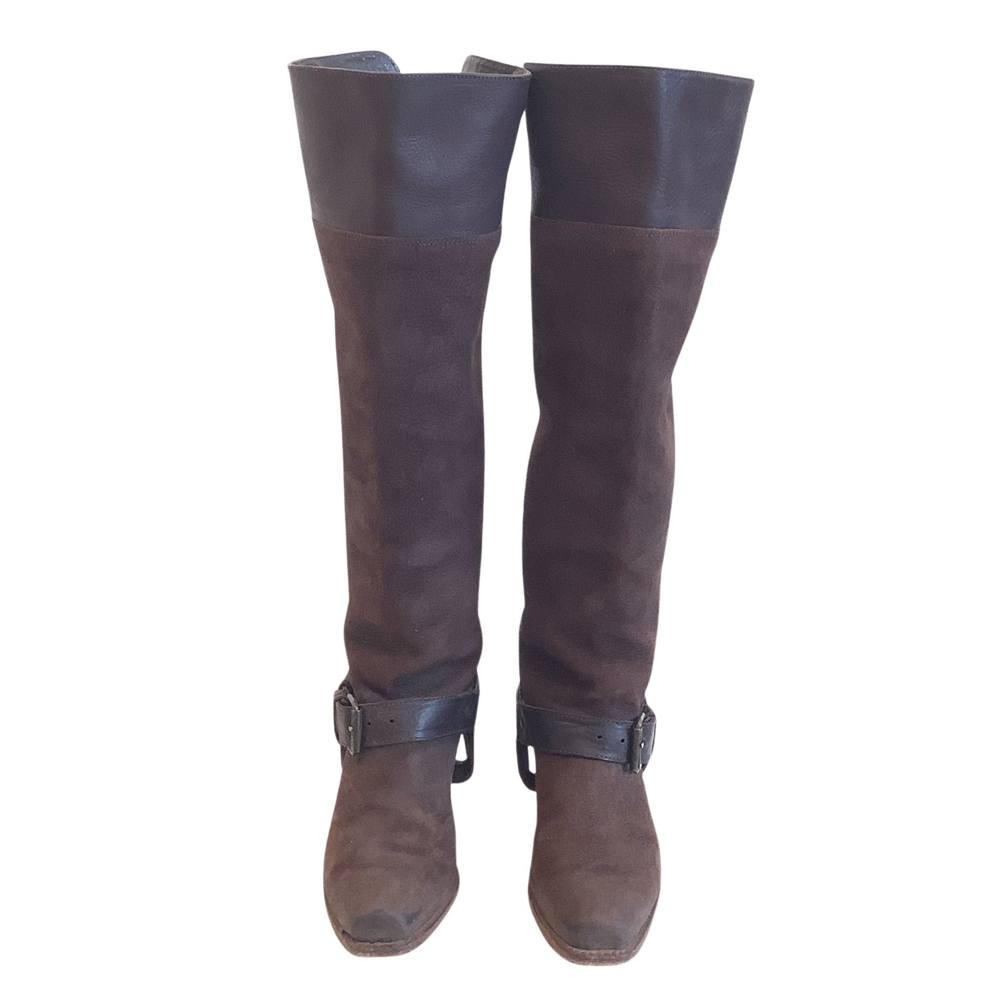 Over The Knee Boots 7 / Brown / Vintage 1990s