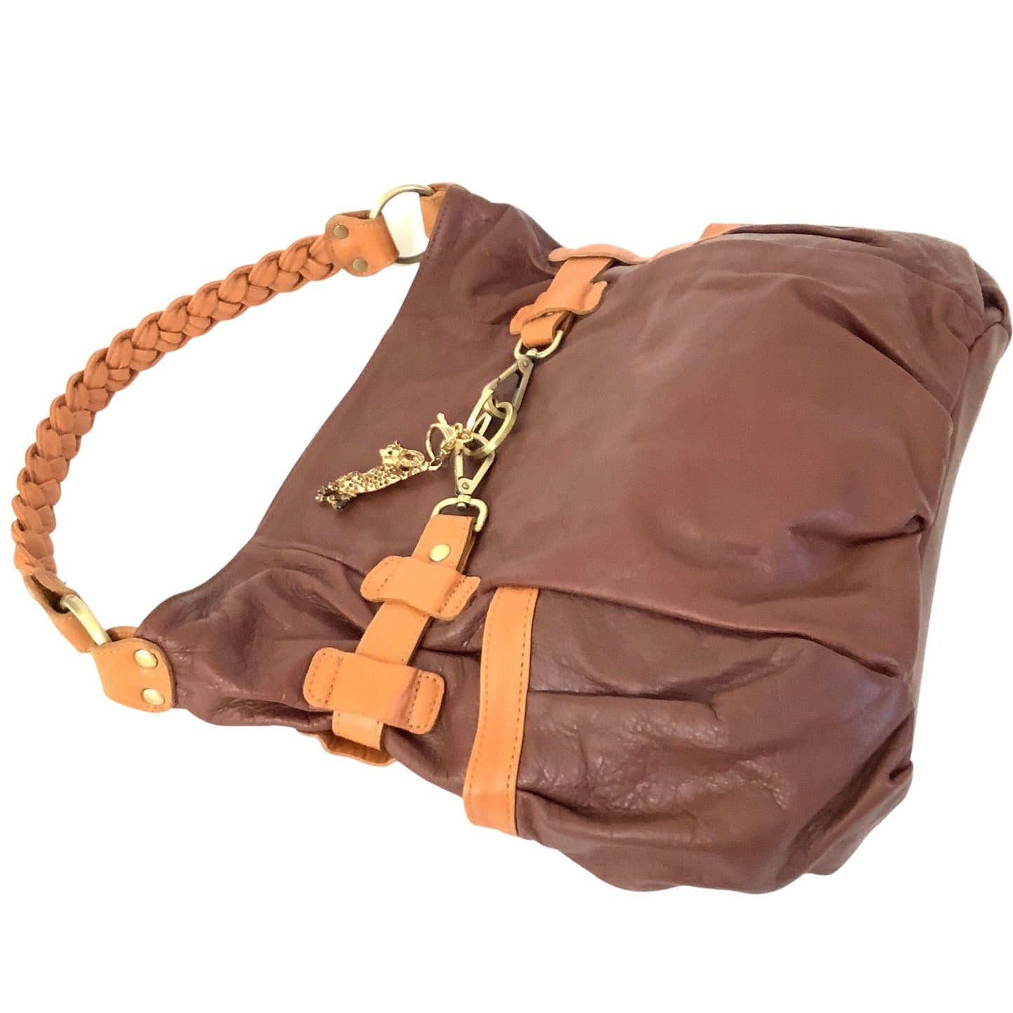 Oversized Leather Bag Brown / Leather / Y2K - Now