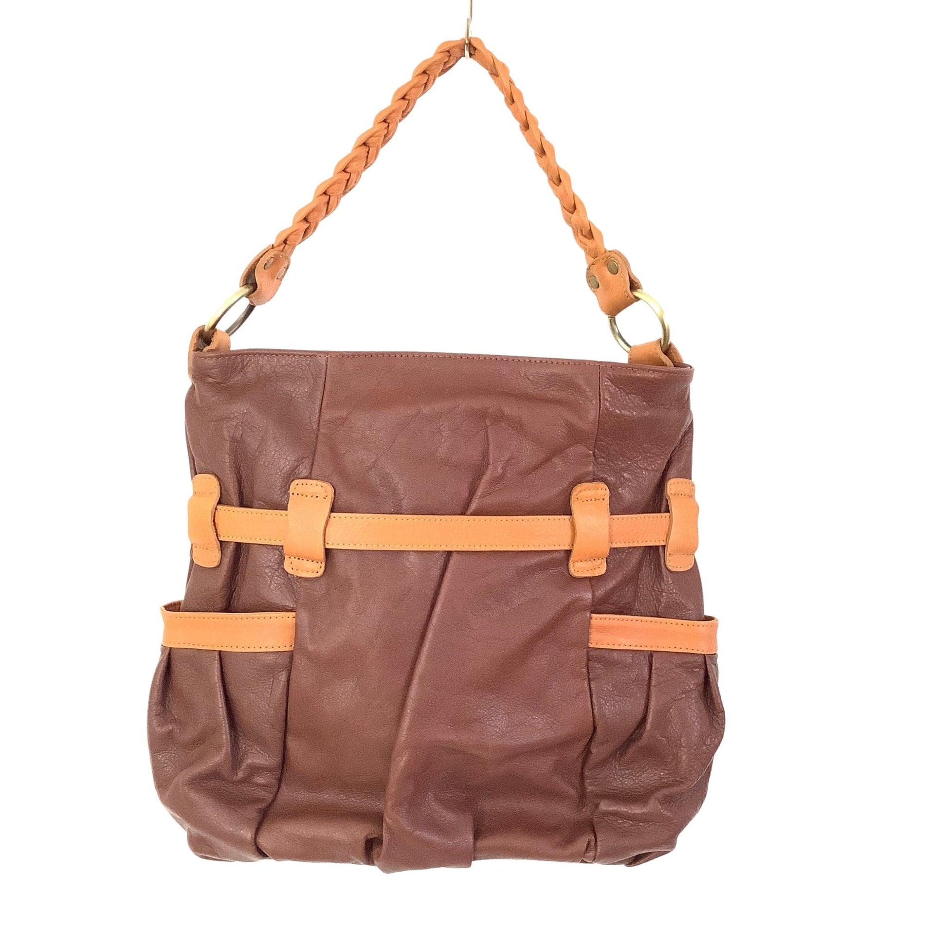 Oversized Leather Bag Brown / Leather / Y2K - Now