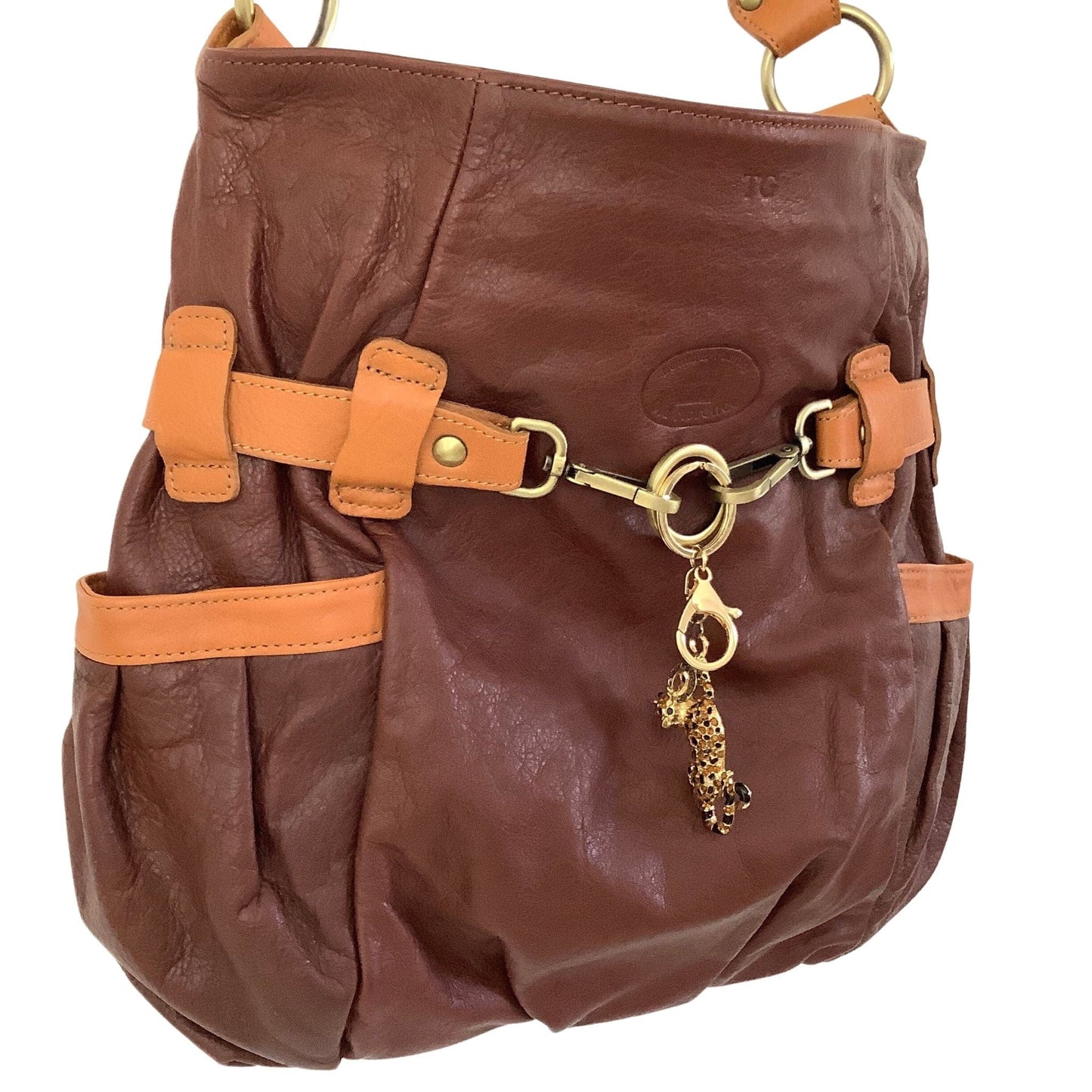 Oversized Leather Bag Brown / Leather / Y2K - Now