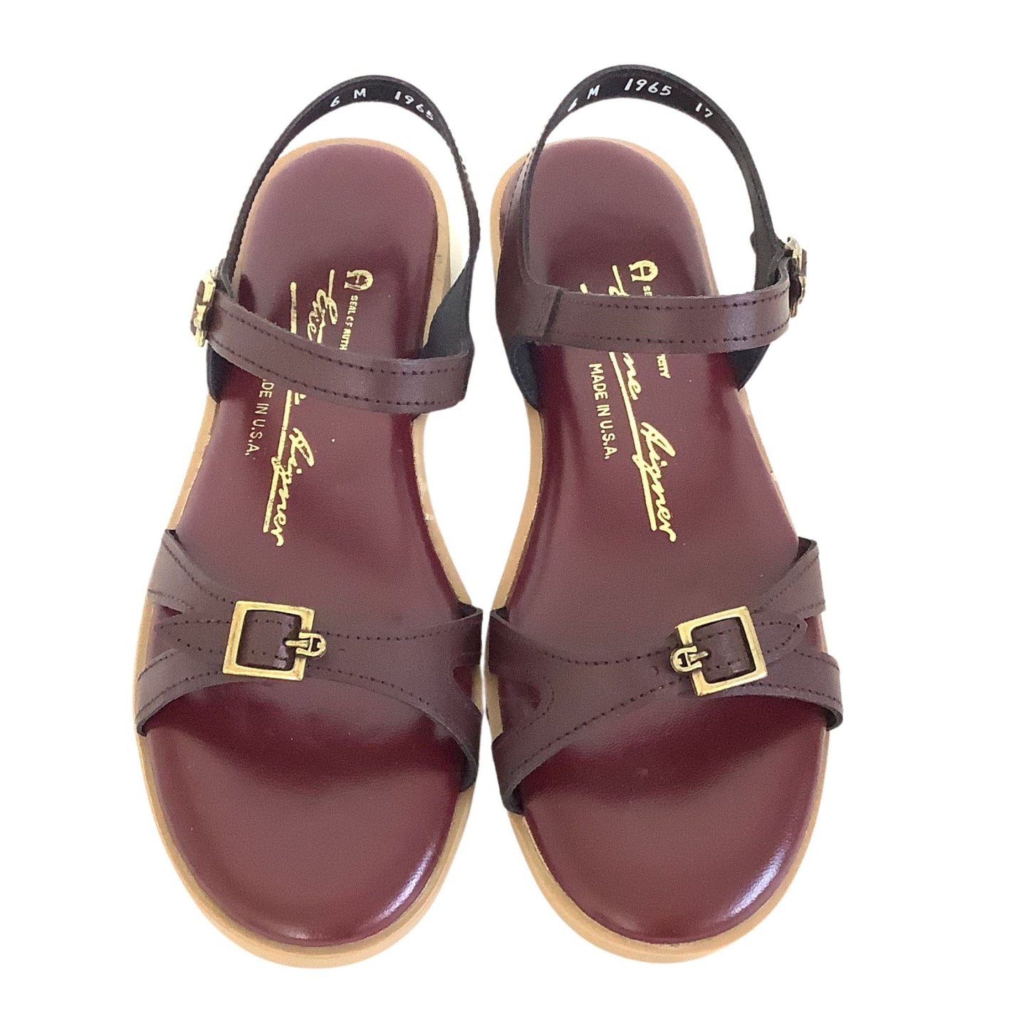 Oxblood Flat Aigner Sandals 6-M / Oxblood / Classic