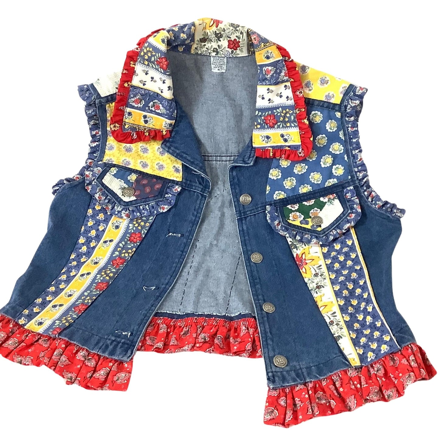 Patchwork Denim Vest Medium / Multi / Vintage 1970s